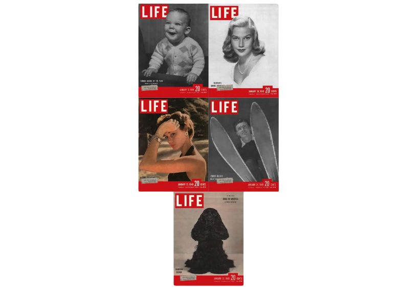 Life Magazine Lot of 5 Full Month of January 1949 3, 10, 17, 24, 31