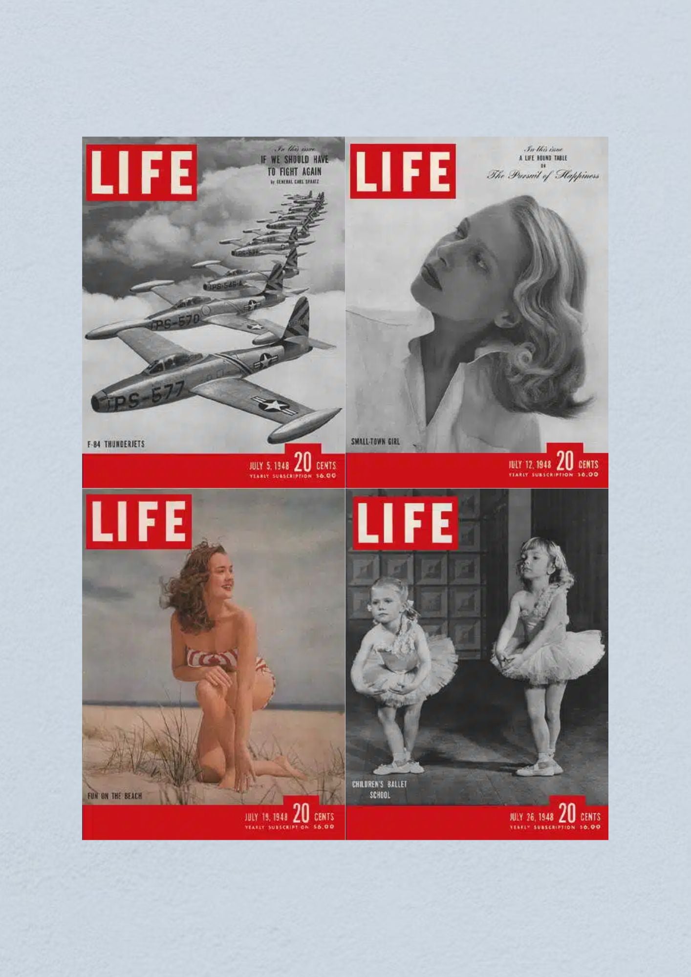 Life Magazine Lot of 4 Full Month of July 1948 5, 12, 19, 26