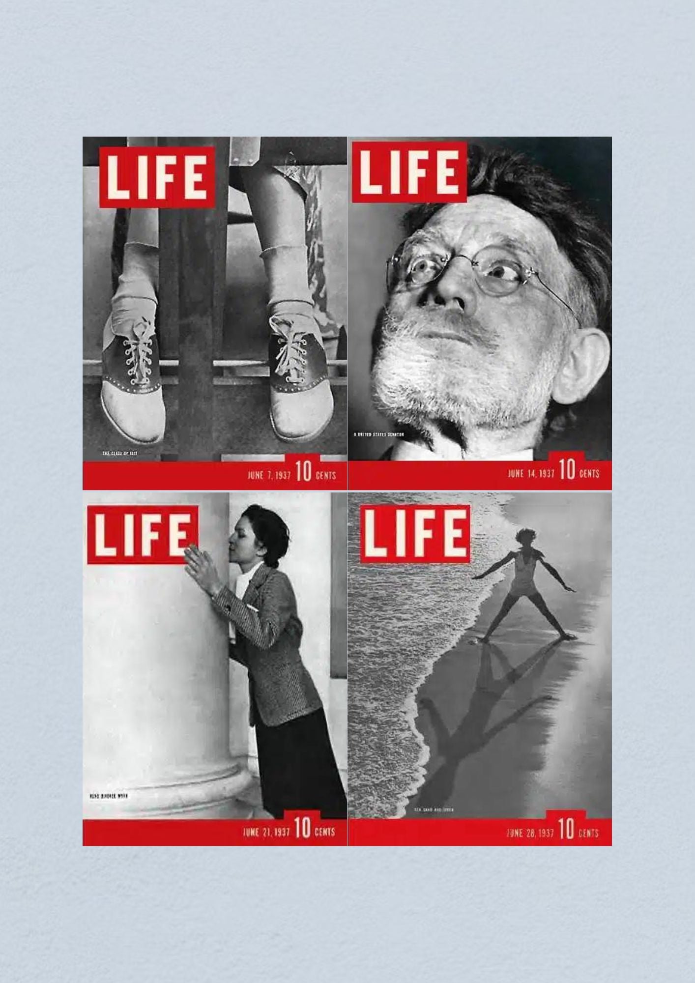 Life Magazine Lot of 4 Full Month of June 1937 7, 14, 21, 28