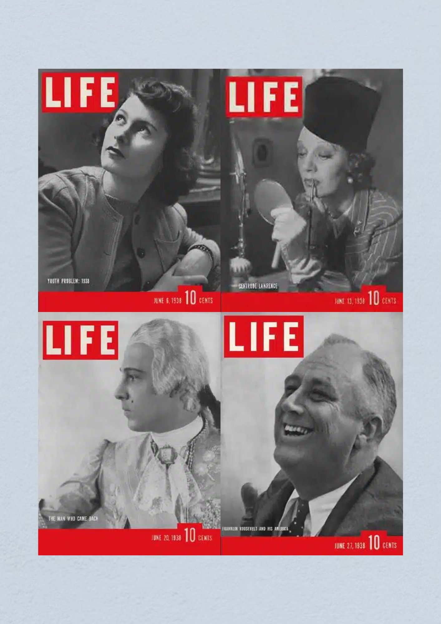 Life Magazine Lot of 4 Full Month of June 1938 6, 13, 20, 27