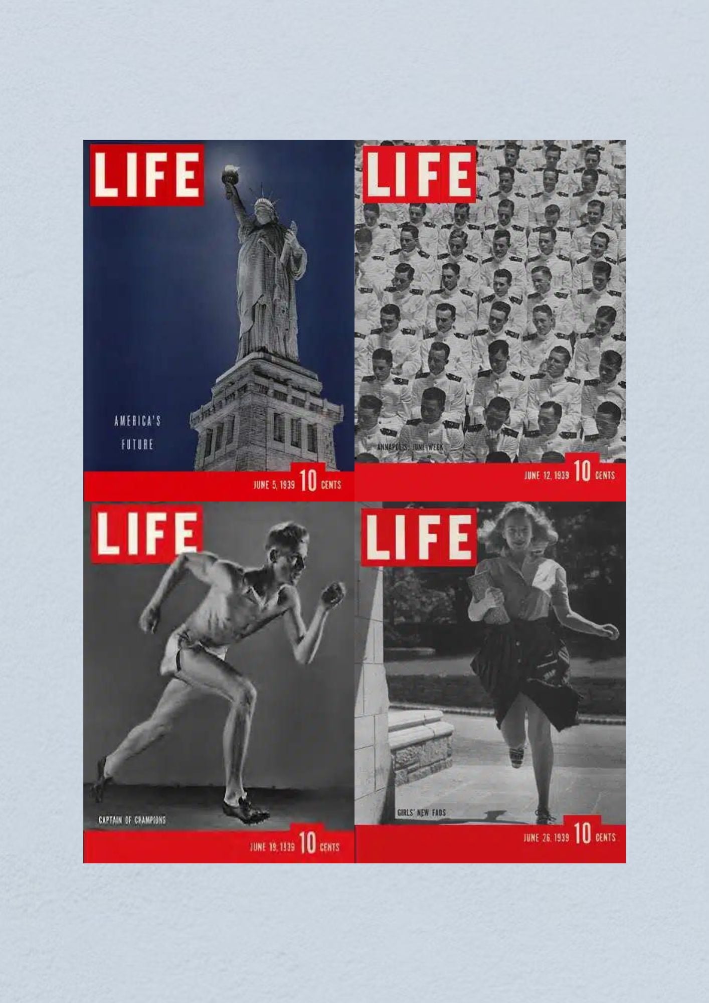 Life Magazine Lot of 4 Full Month of June 1939 5, 12, 19, 26 WWII ERA