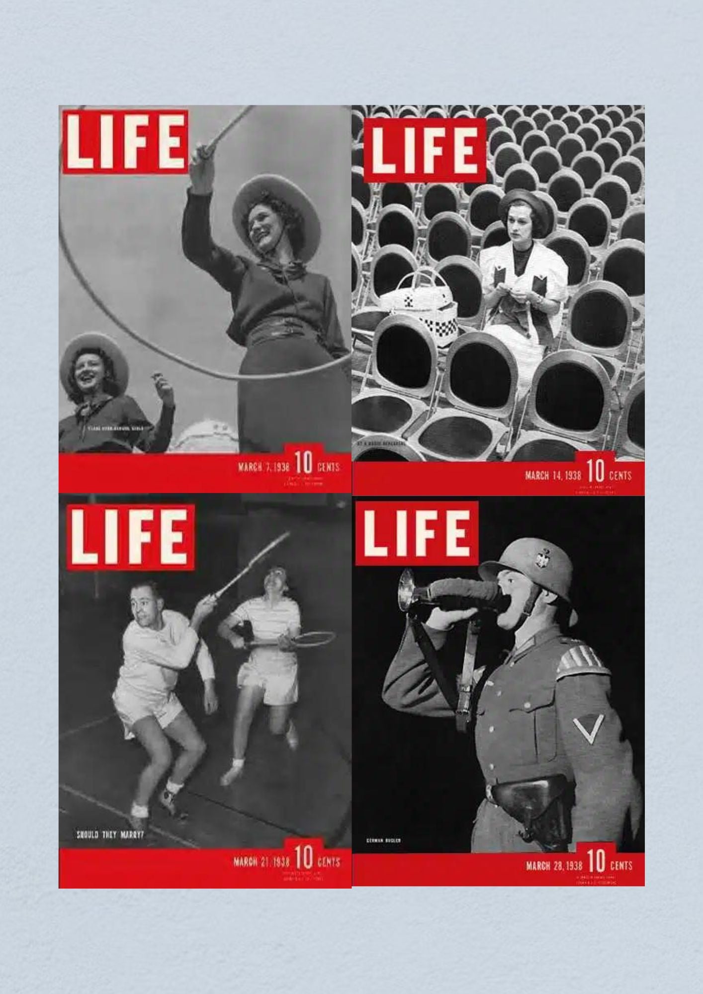 Life Magazine Lot of 4 Full Month of March 1938 7, 14, 21, 28