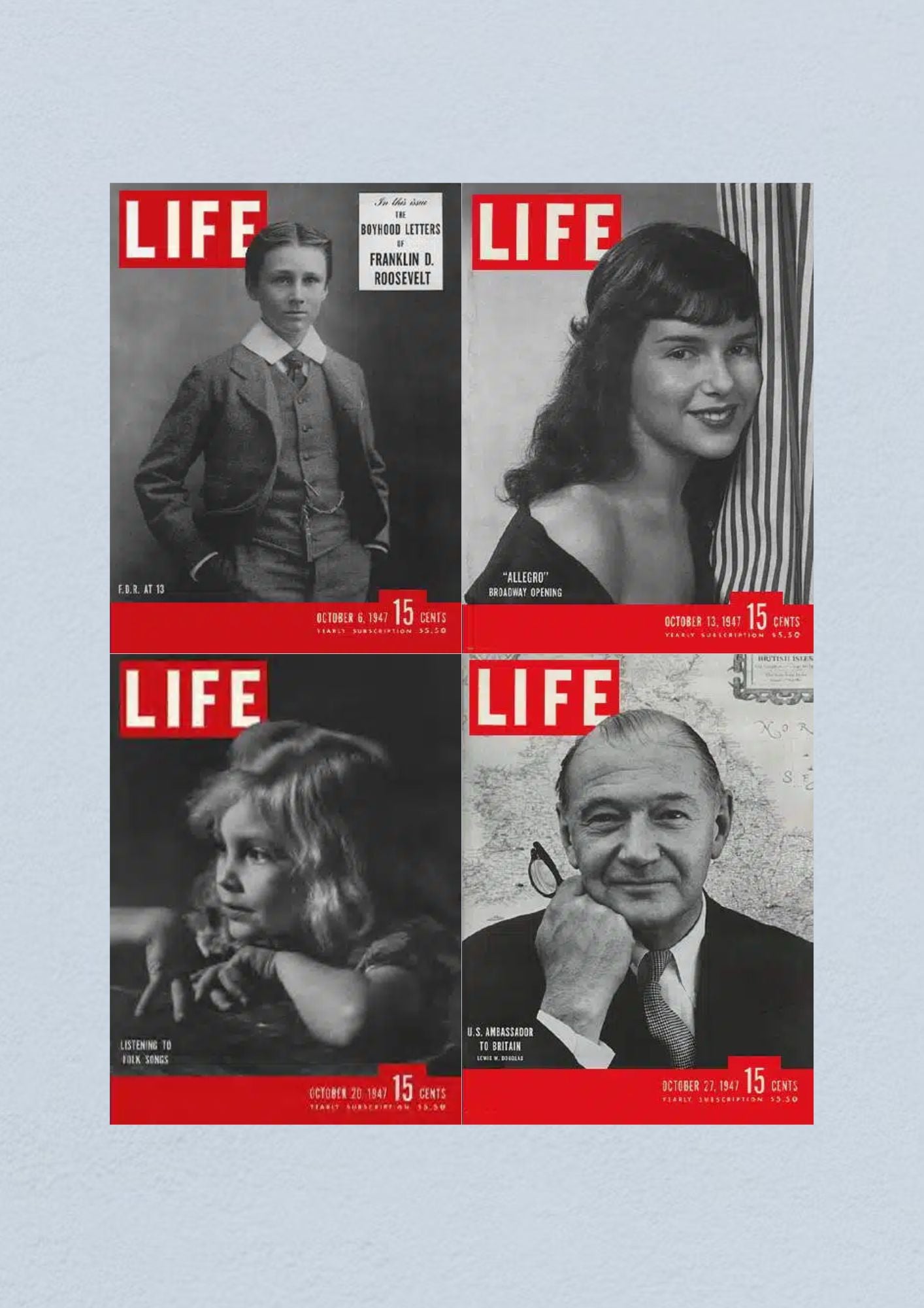 Life Magazine Lot of 4 Full Month of October 1947 6, 13, 20, 27