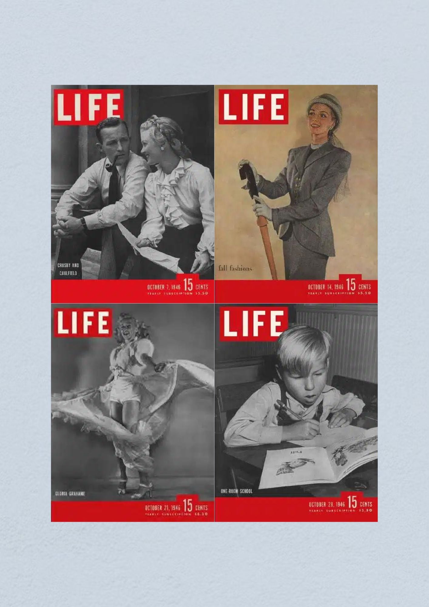 Life Magazine Lot of 4 Full Month of October 1946 7, 14, 21, 28