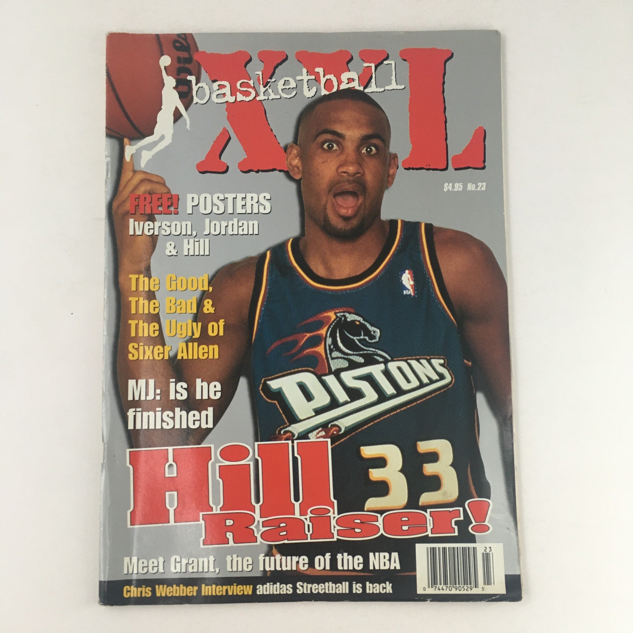 XXL Basketball Magazine June 1997 Pistons Grant Hill Includes Poster No Label VG