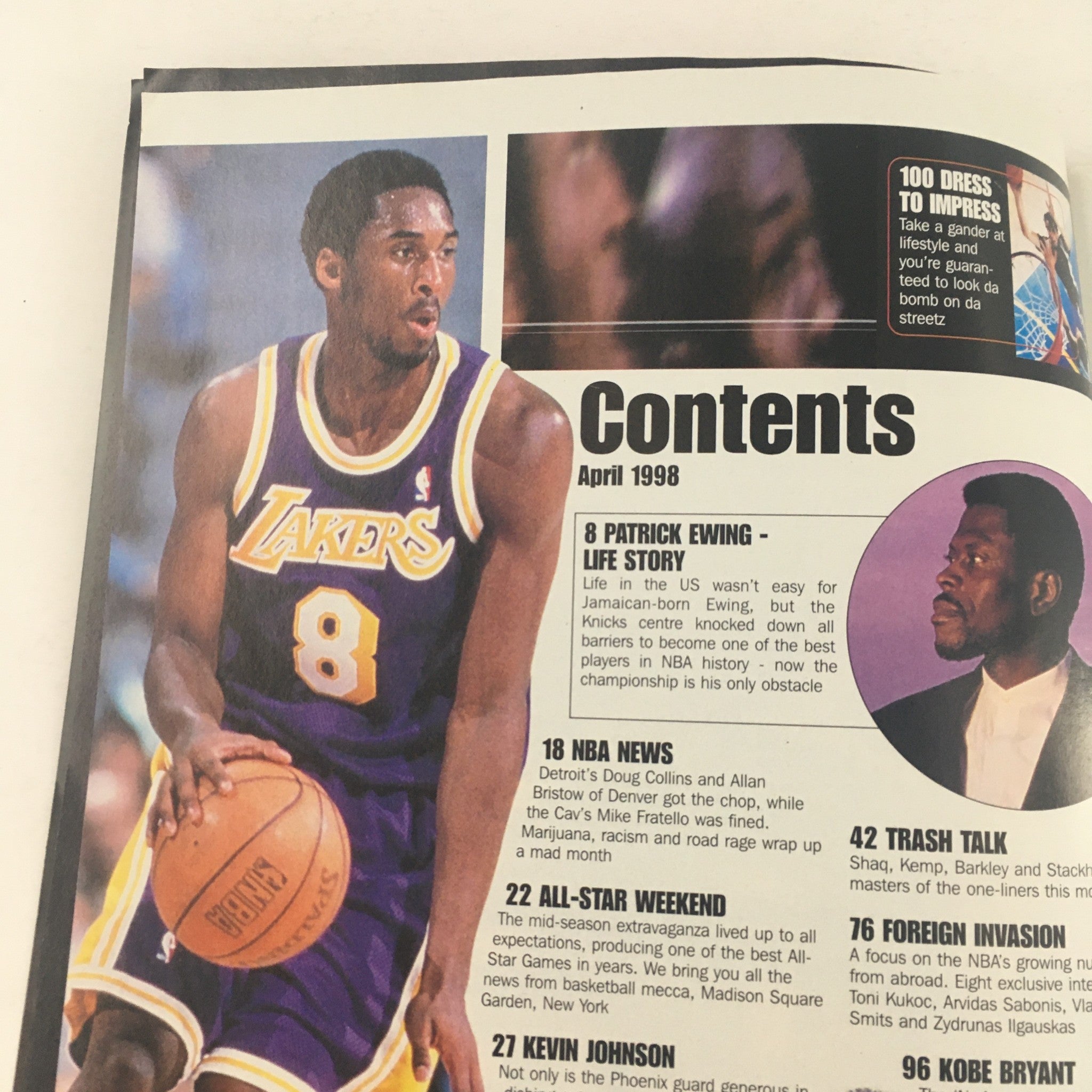 XXL Basketball Magazine April 1998 MJ & Kobe Bryant, Includes Poster No Label VG