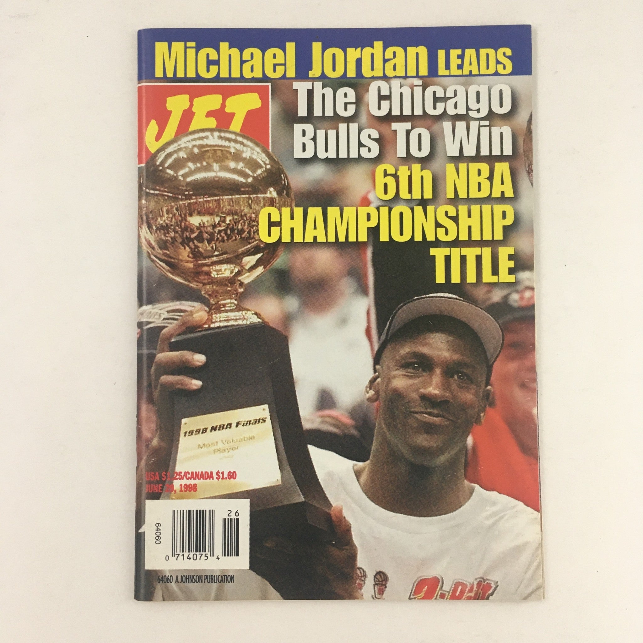 Jet Magazine June 28 1998 Michael Jordan 6th NBA Championship Title, No Label VG