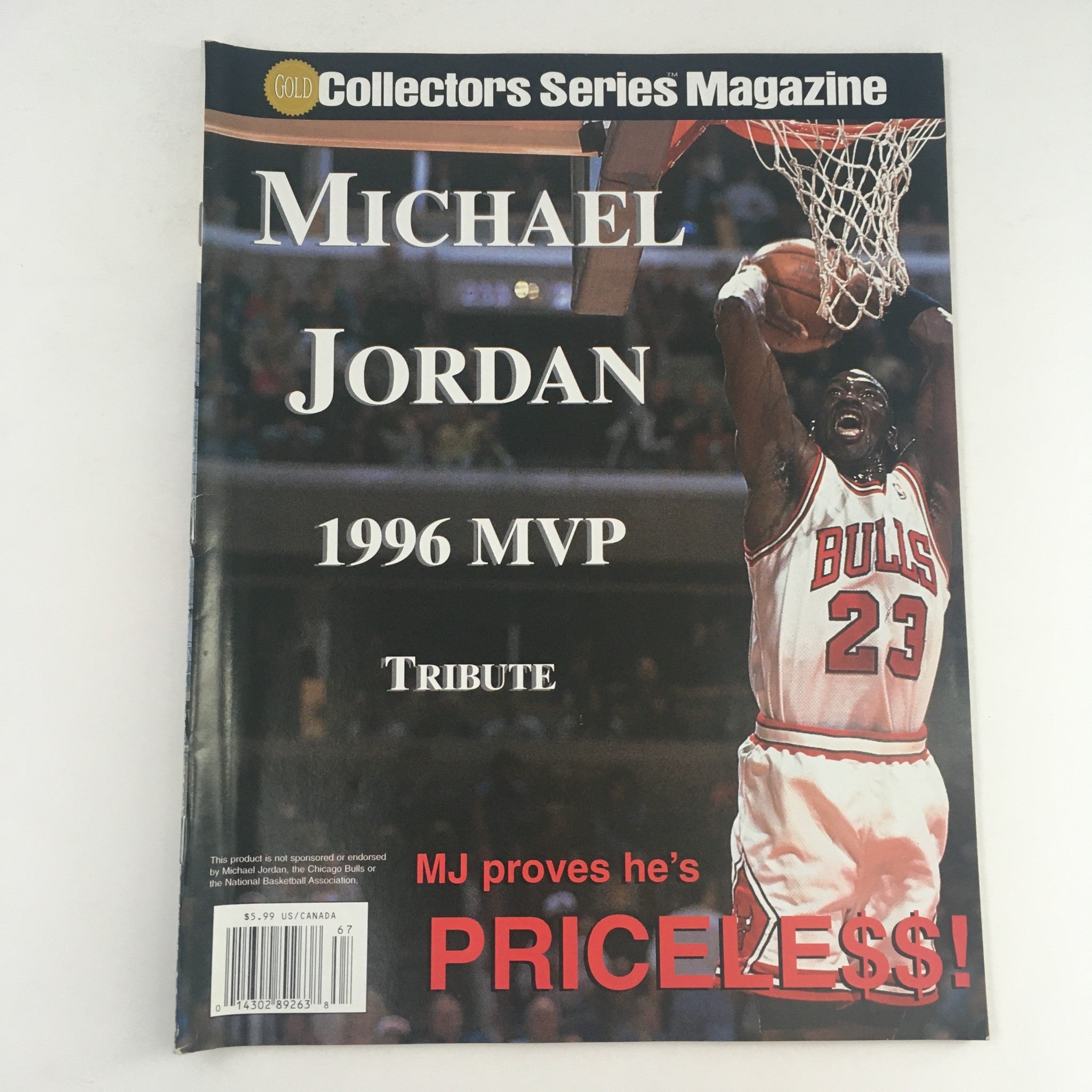 Gold Collectors Series Magazine 1996 Michael Jordan MVP Tribute, No Label VG