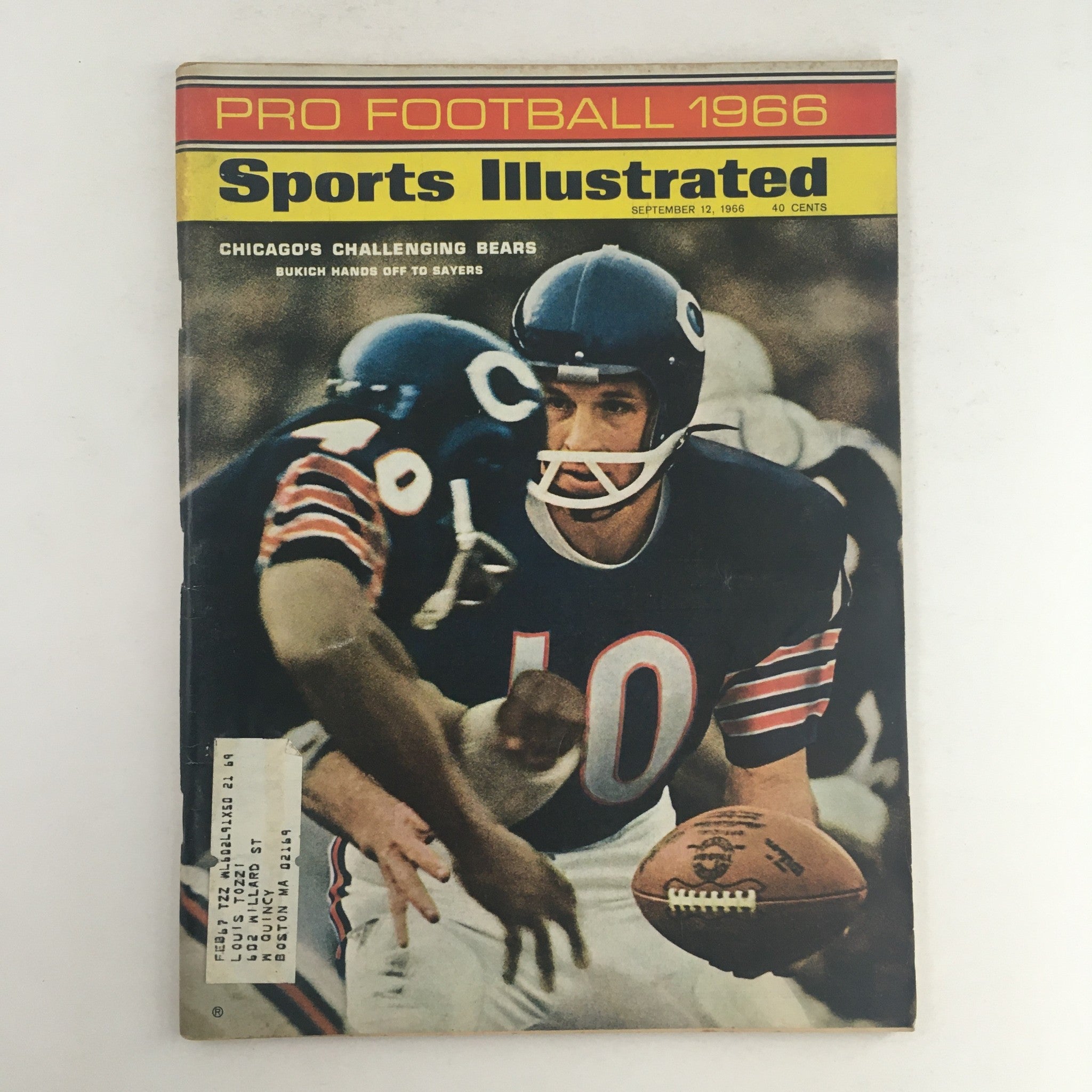 Sports Illustrated Magazine September 12 1966 Chicago Bears' Rudy Bukich