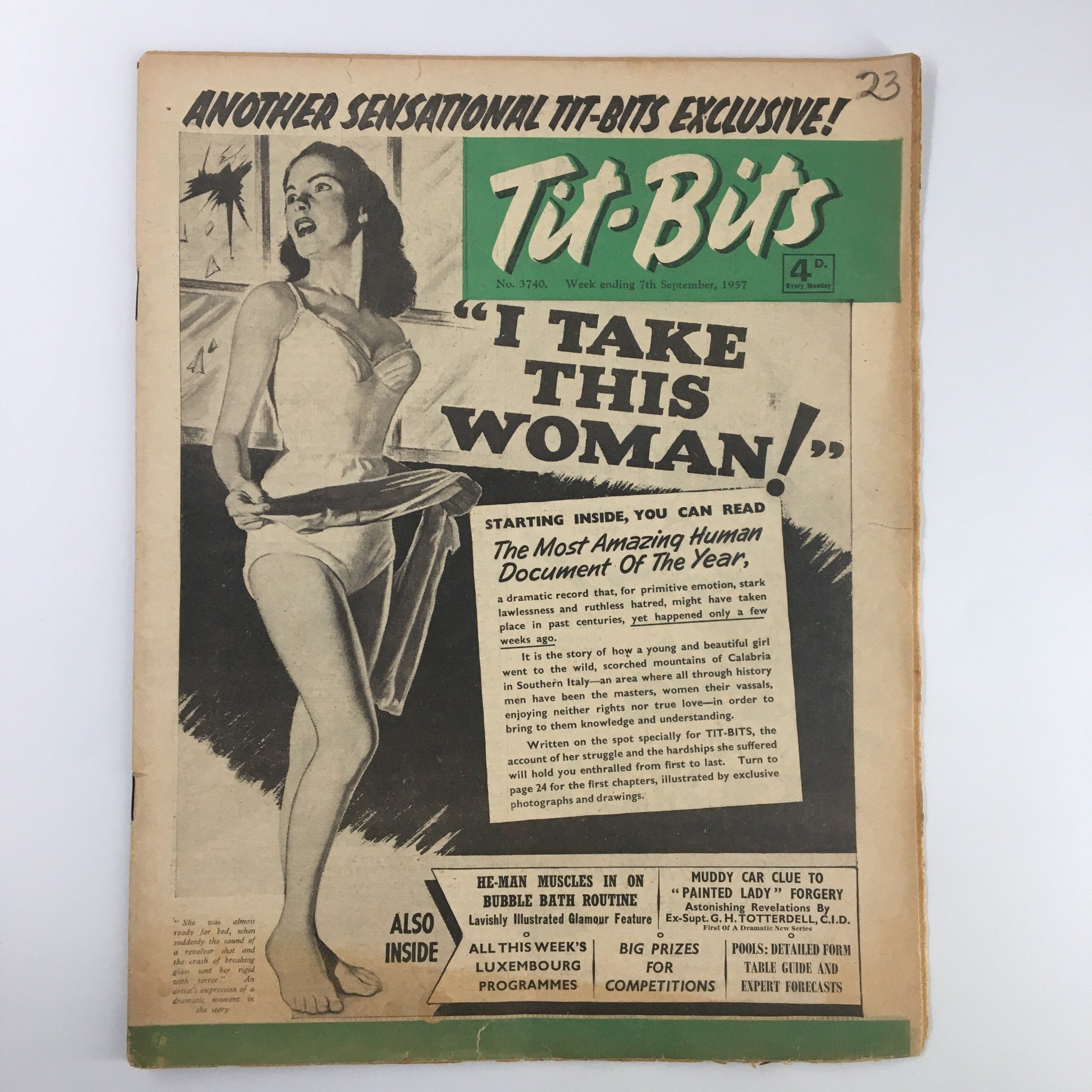 VTG Tit-Bits Magazine September 7 1957 I Take This Woman No Label