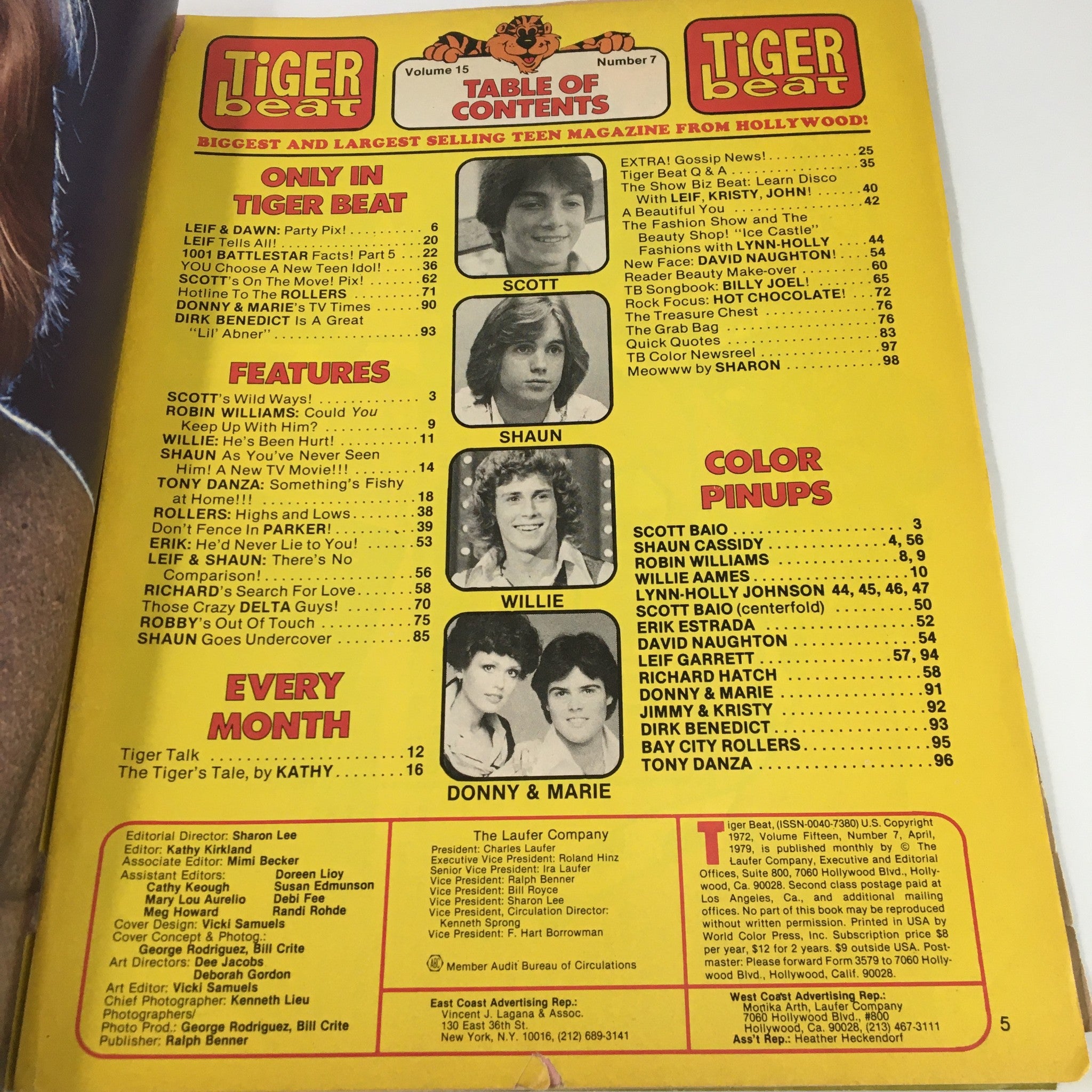 VTG Tiger Beat Magazine April 1979 Scott Baio & His Wild Ways No Label