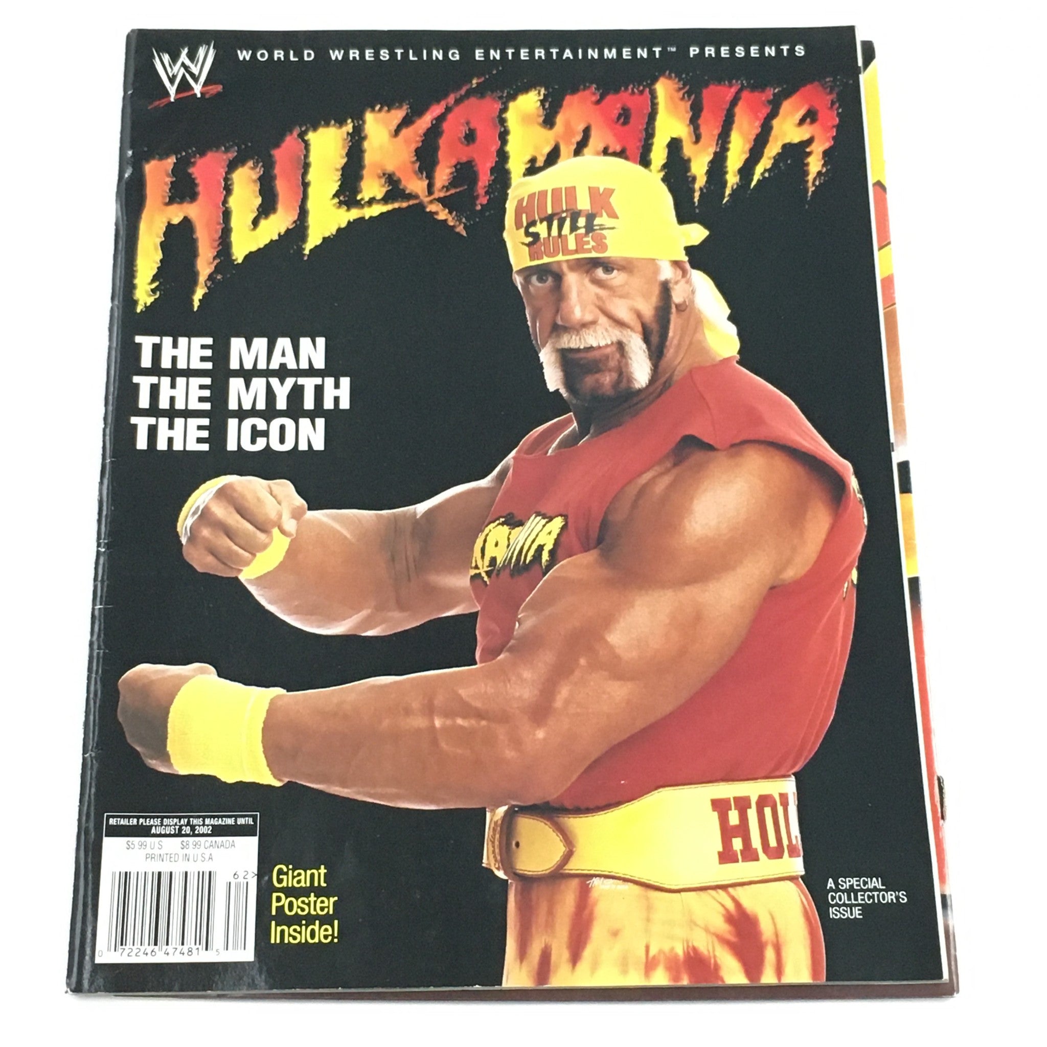 WWE Magazine August 2002 Hulk Hogan & Andre the Giant, Includes Poster No Label