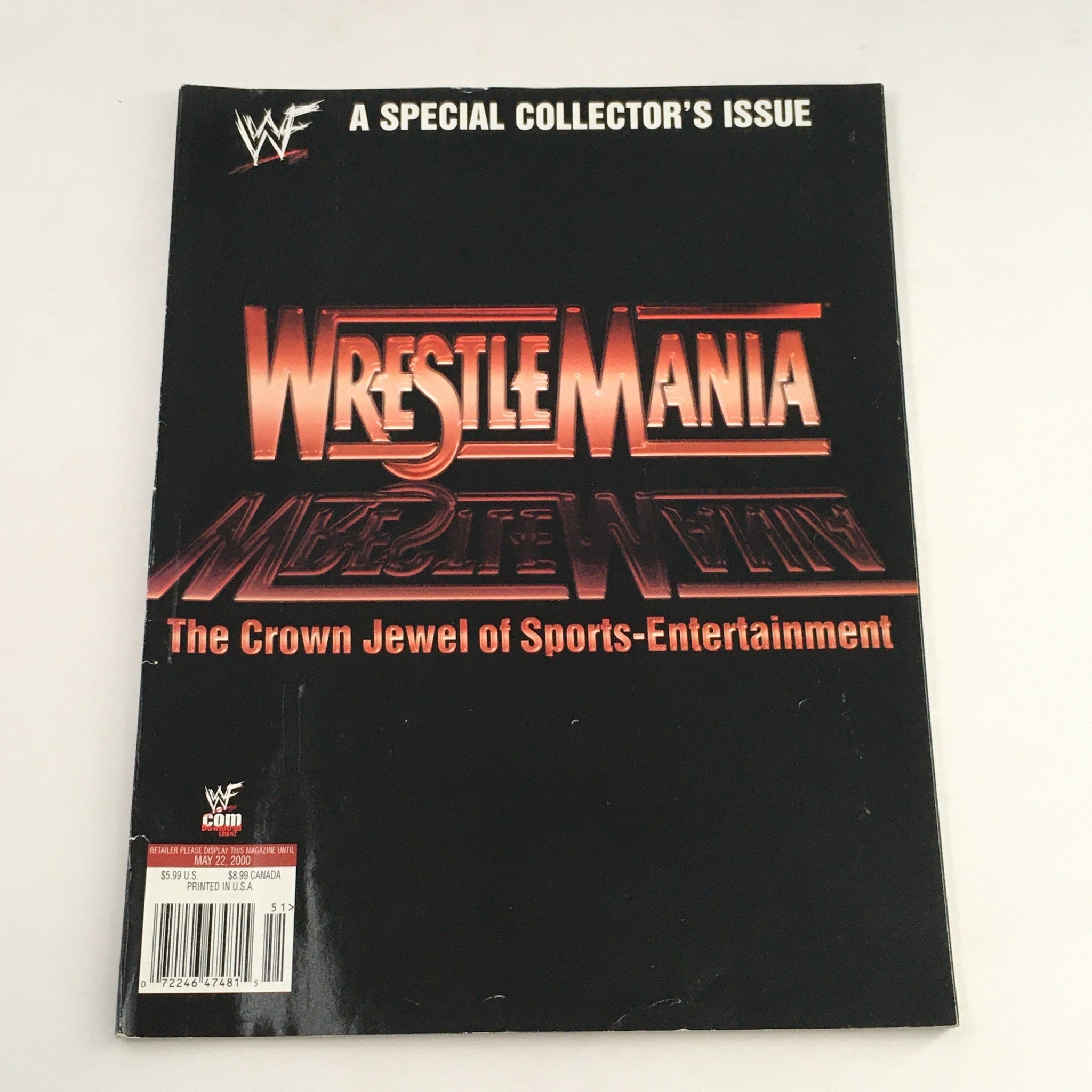 WWF Magazine 2000 Wrestle Mania Hulk Hogan, The Rock & Bam Bam Bigelow, No Label