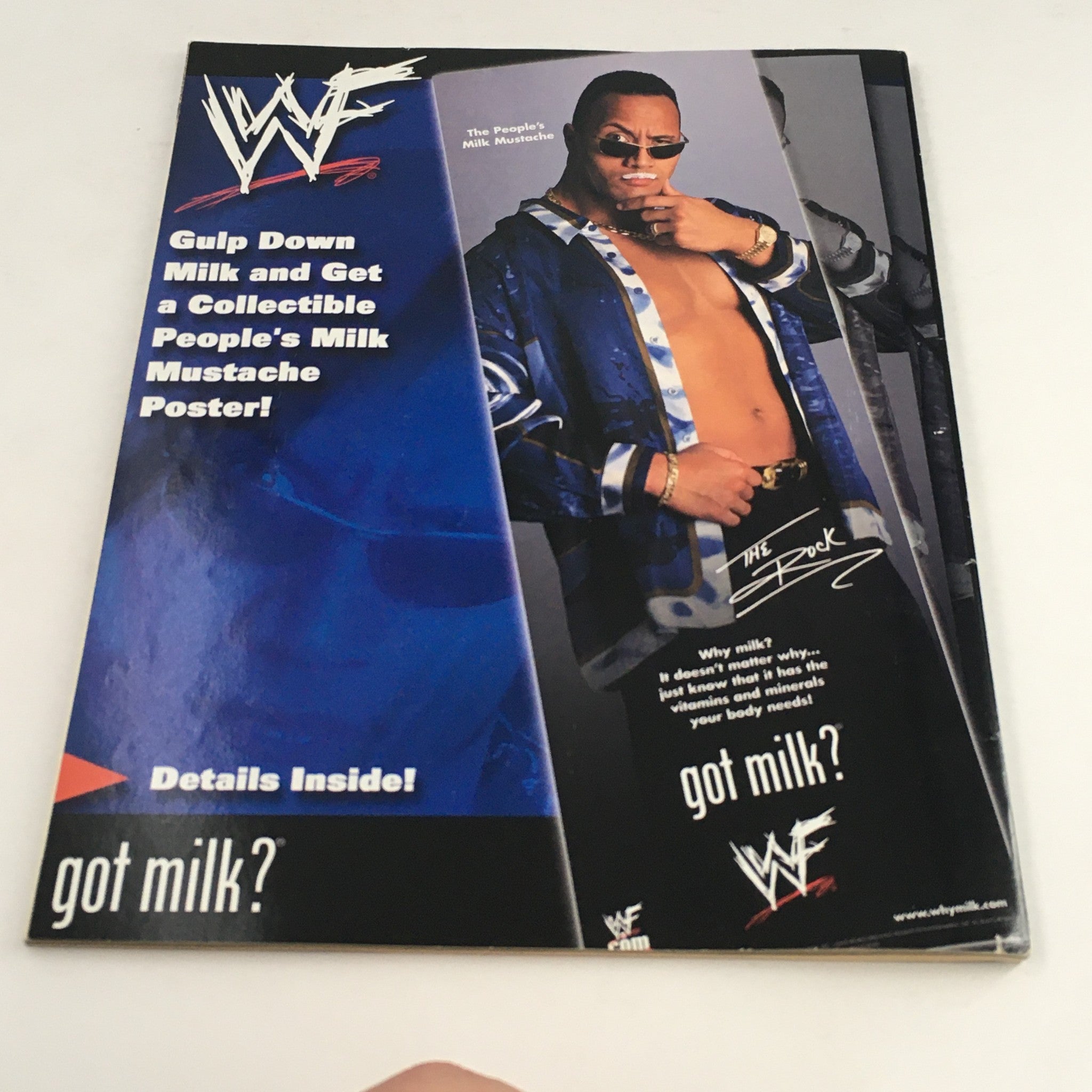 WWF Magazine 2000 Wrestle Mania Hulk Hogan, The Rock & Bam Bam Bigelow, No Label