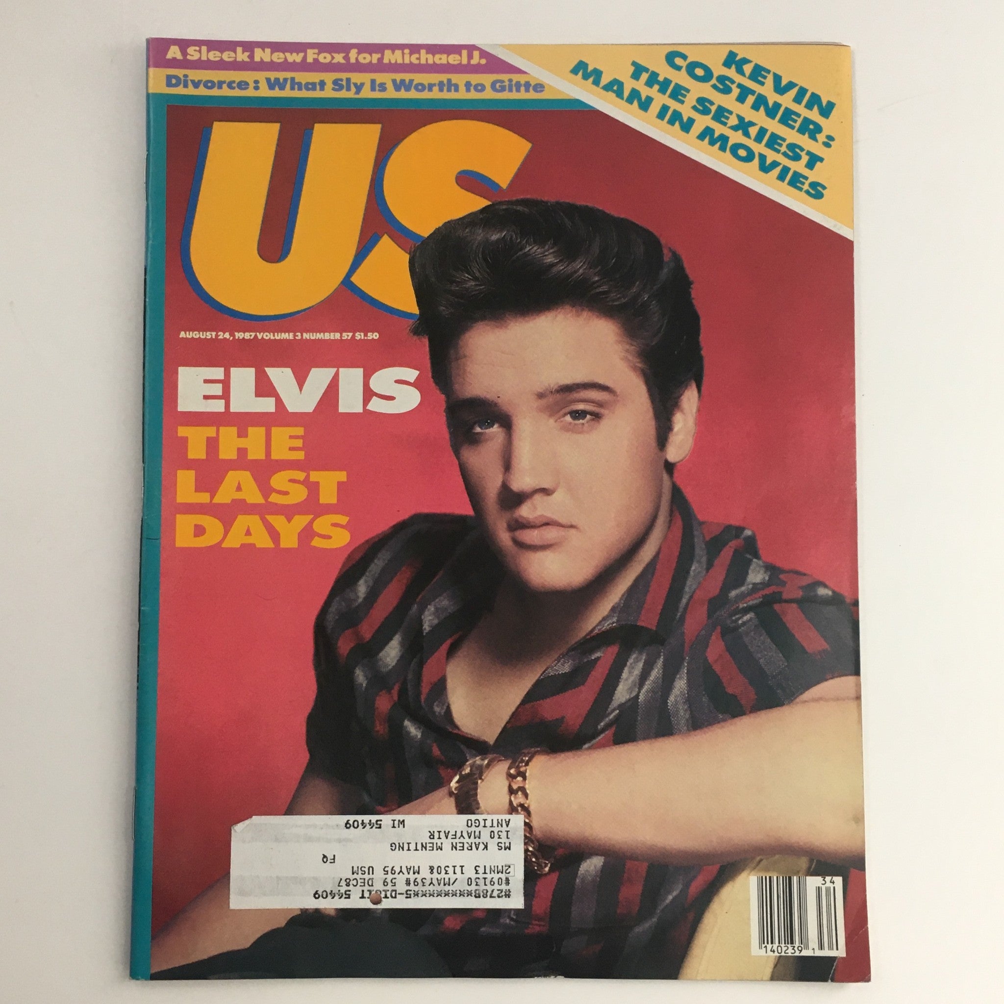 US Magazine August 24 1987 Vol 3 #57 Elvis Presley & Kevin Costner Feature VG