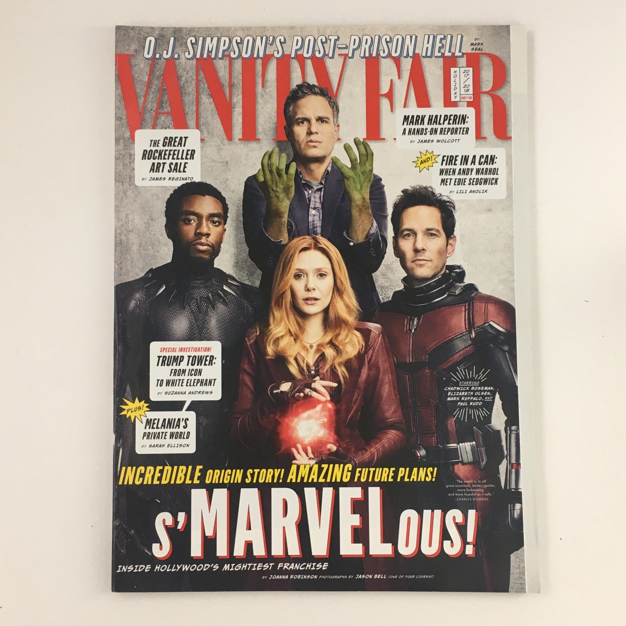 Vanity Fair Magazine Holiday 2017-2018 Chadwick Boseman Marvel, No Label VG