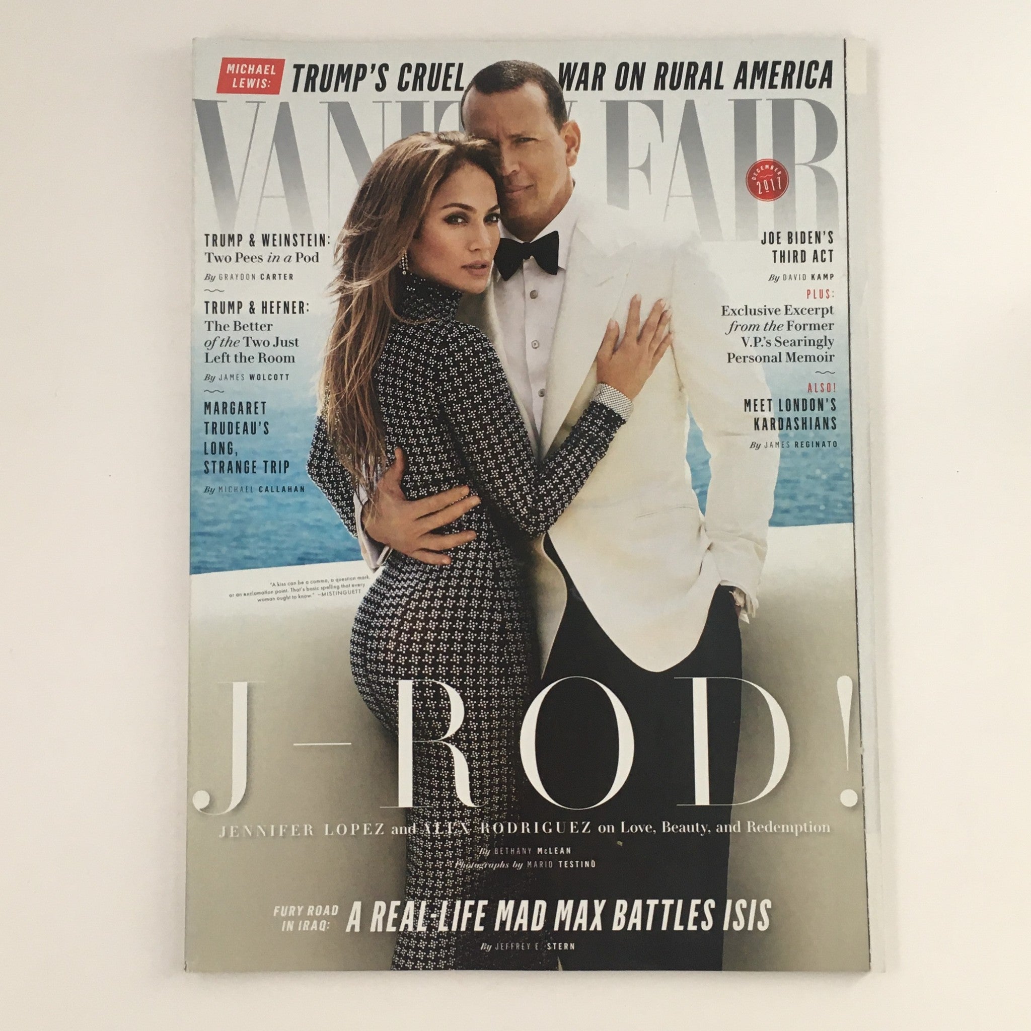 Vanity Fair Magazine December 2017 Jennifer Lopez & Alex Rodriguez, No Label VG