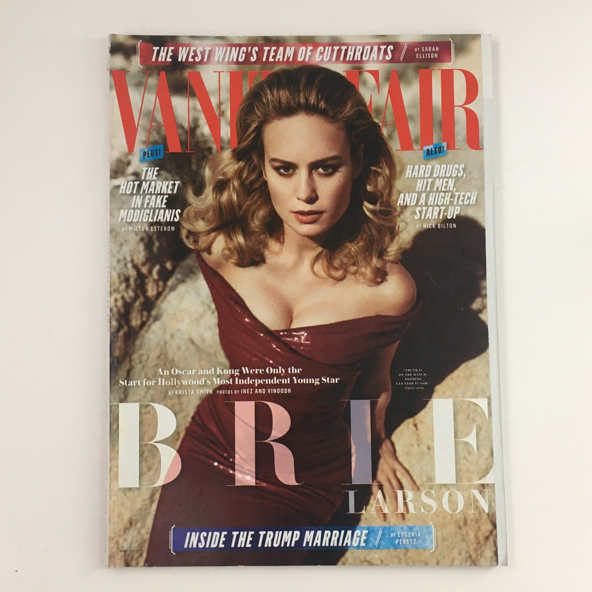 Vanity Fair Magazine May 2017 Brie Larson & Inside Trump Marriage, No Label VG