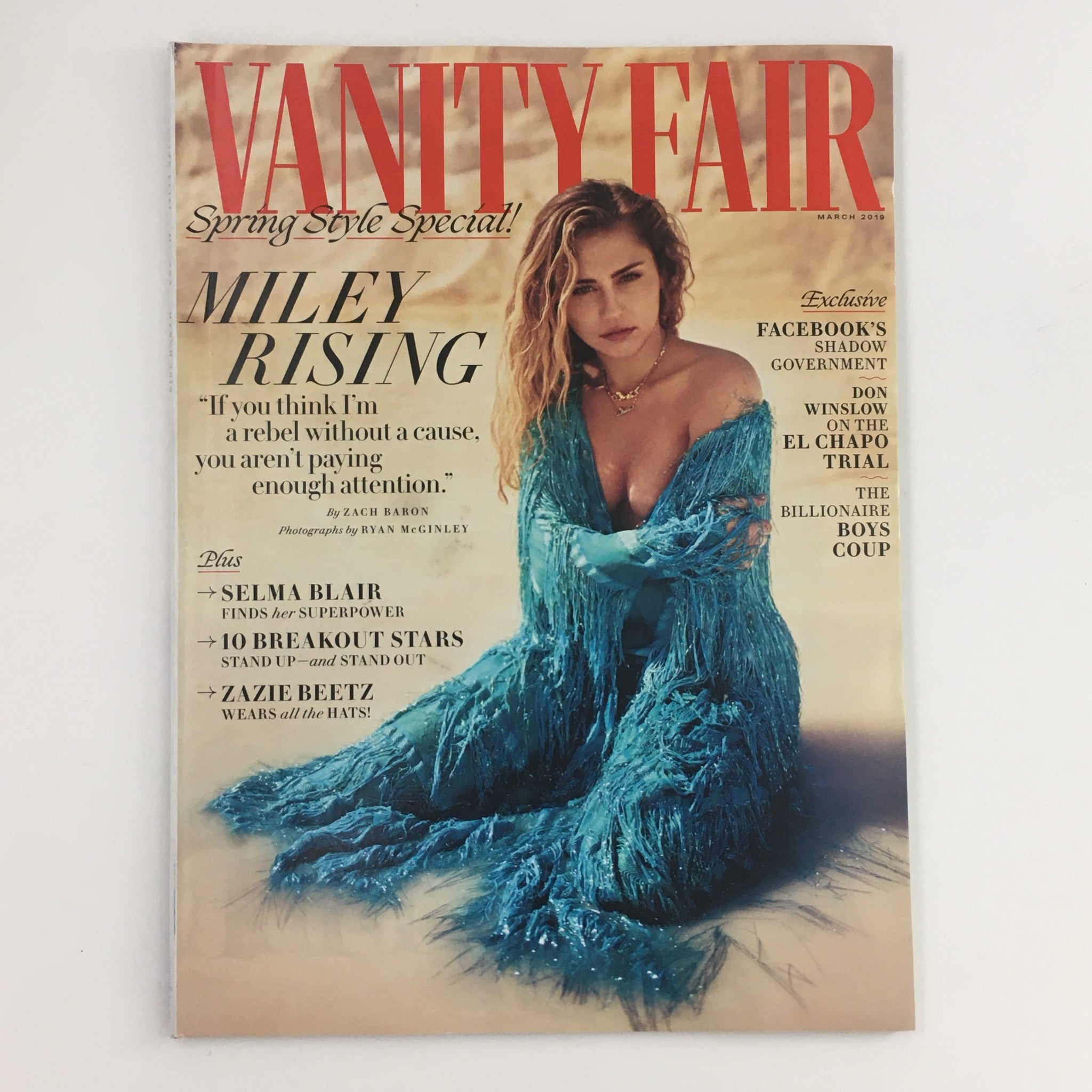 Vanity Fair Magazine March 2019 Miley Cyrus Plus Selma Blair, No Label VG