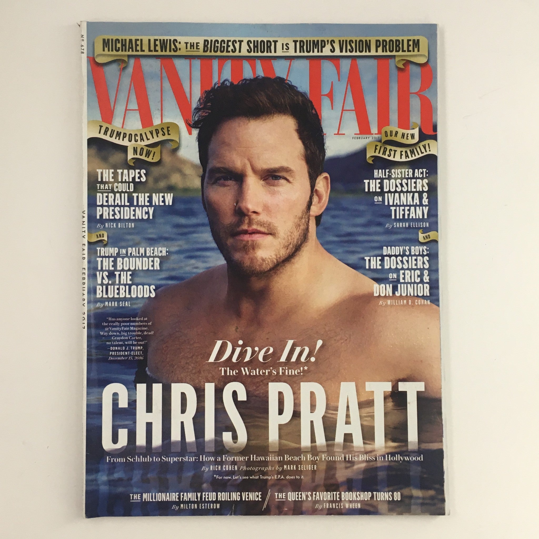 Vanity Fair Magazine February 2017 Chris Pratt Cover & Ivanka Trump, No Label VG