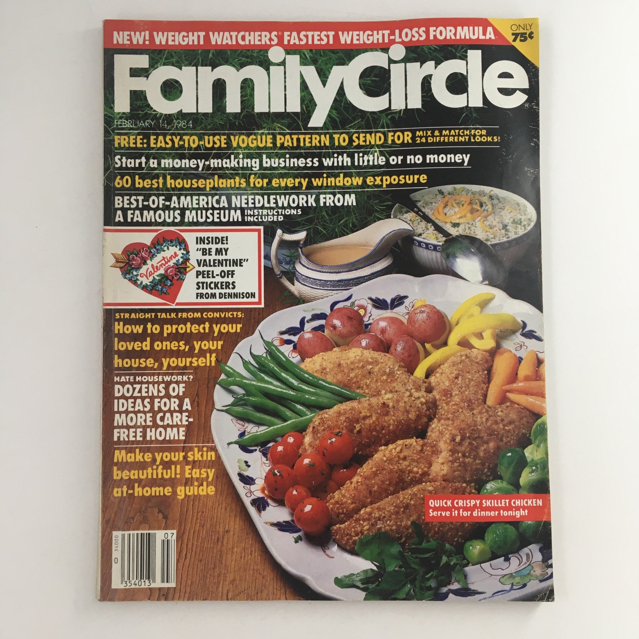 Family Circle Magazine February 14 1984 Easy-To-Use Vogue Pattern, No Label