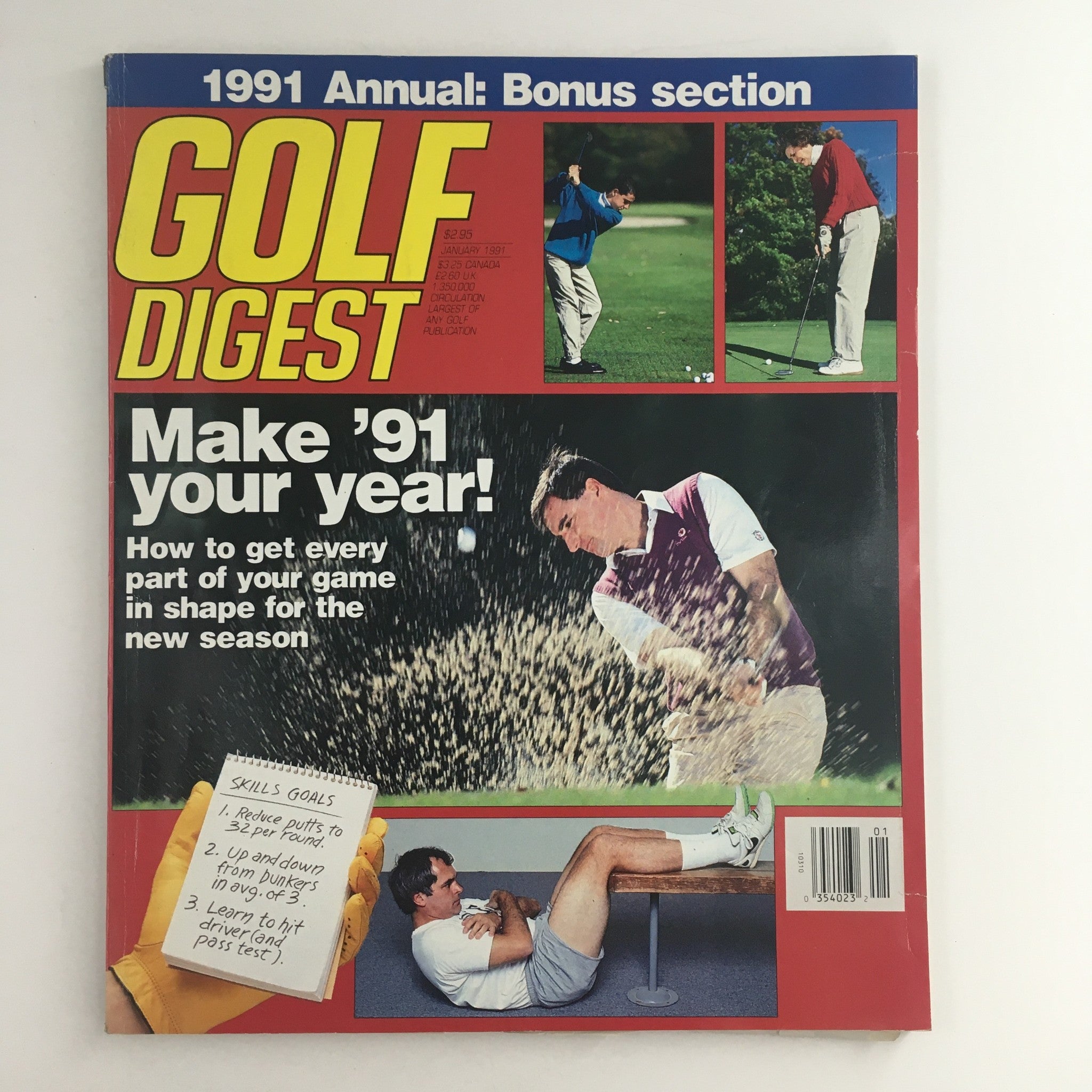 Golf Digest Magazine January 1991 Get In Shape For The New Season, No Label