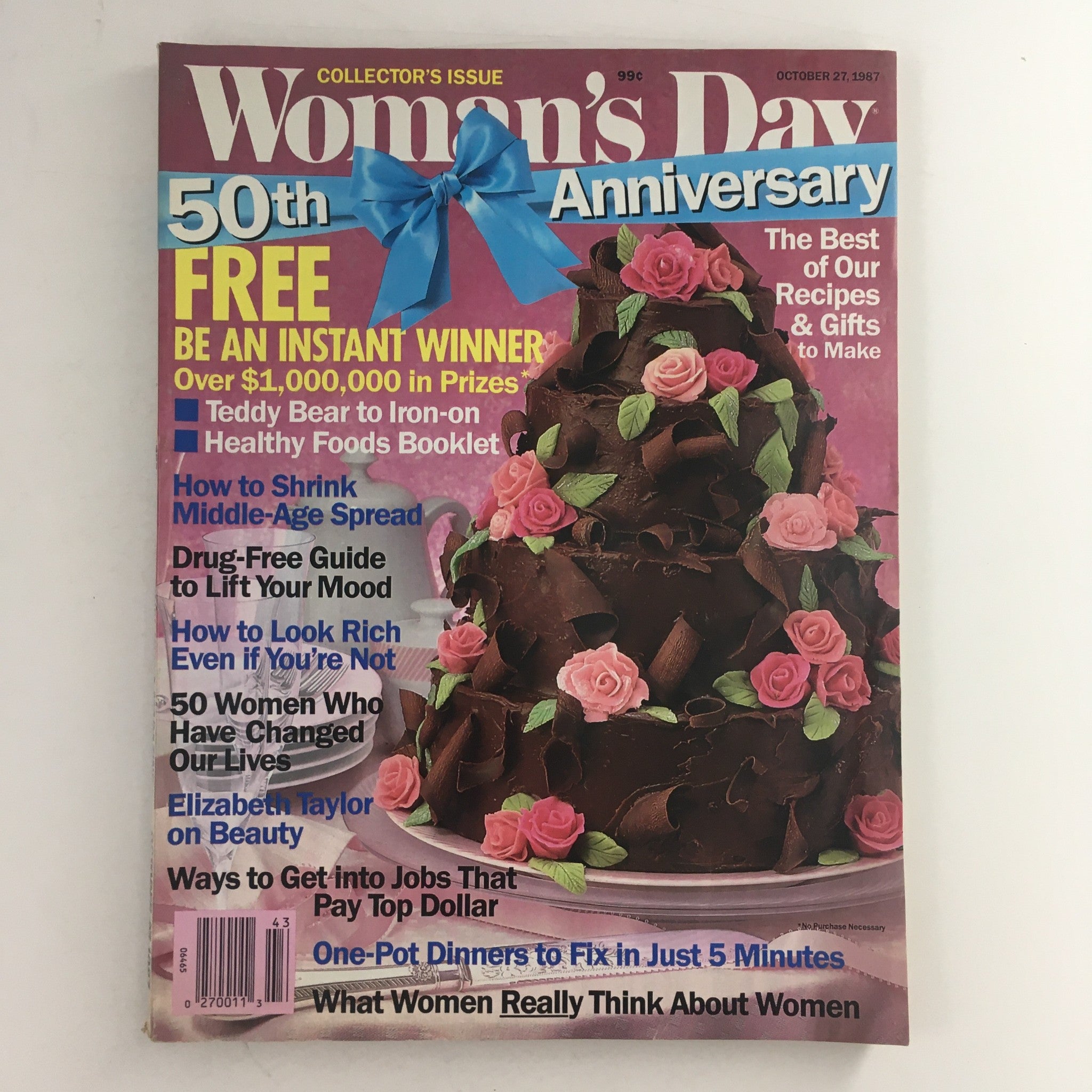 Woman's Day Magazine October 27 1987 Elizabeth Taylor on Beauty, No Label