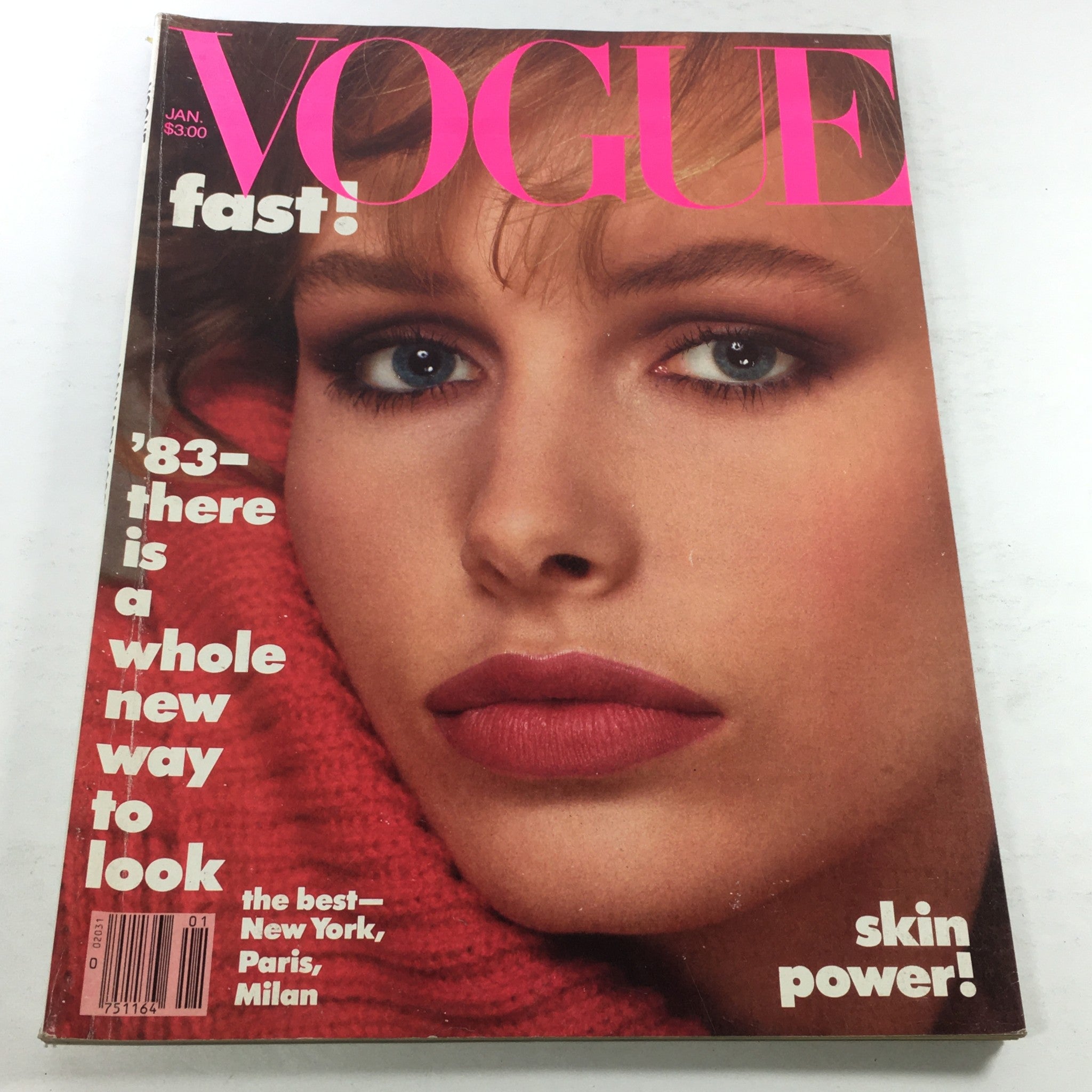 VTG Vogue Magazine: January 1983 - Lauren Helm Front Cover No Label/Newsstand