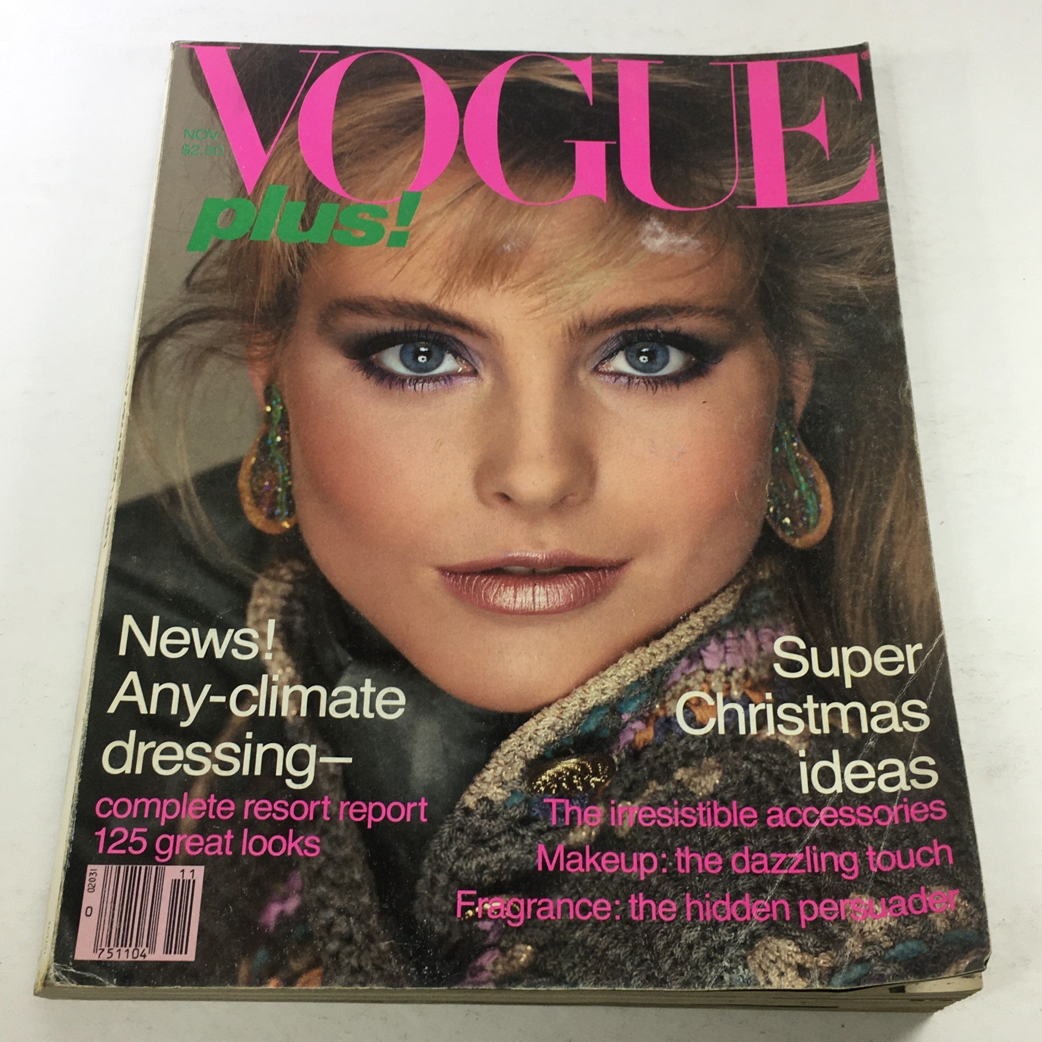 VTG Vogue Magazine: November 1981 - Kim Alexis Front Cover No Label/Newsstand