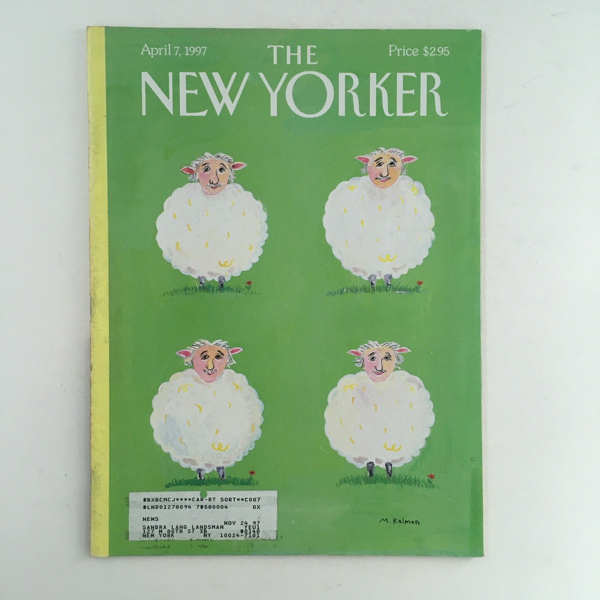 The New Yorker Full Magazine April 7 1997 Four Little Sheeps by Maira Kalman VG