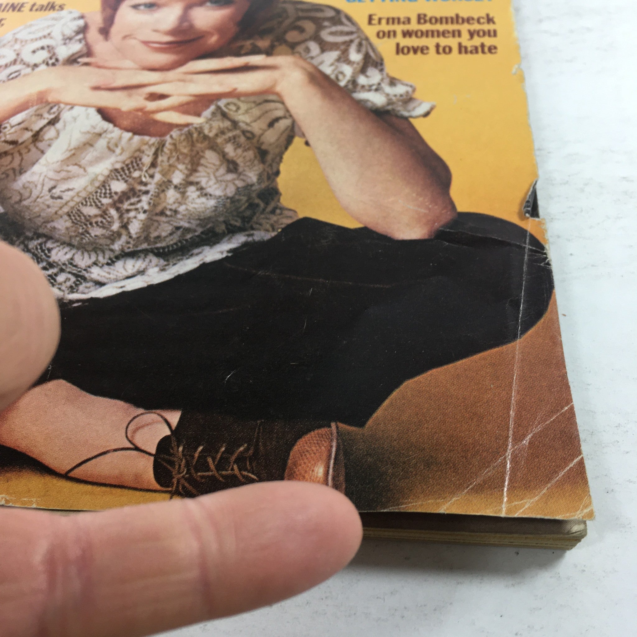 Another angle of the VTG McCall's Magazine Cover - August 1976 showcasing the vintage aesthetic and key article topics, including humor by Erma Bombeck.