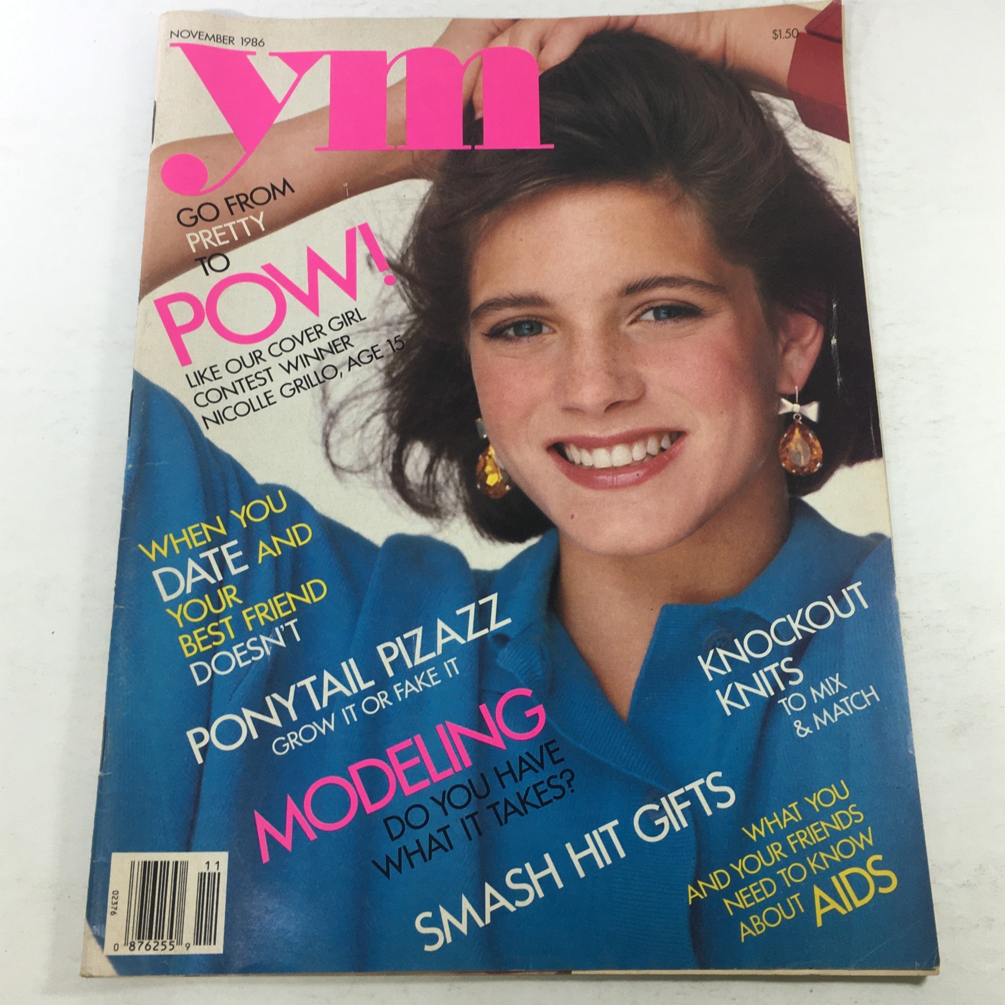 VTG YM Magazine: November 1986 - Nicole Grillo Age 15, Cover Girl Contest Winner