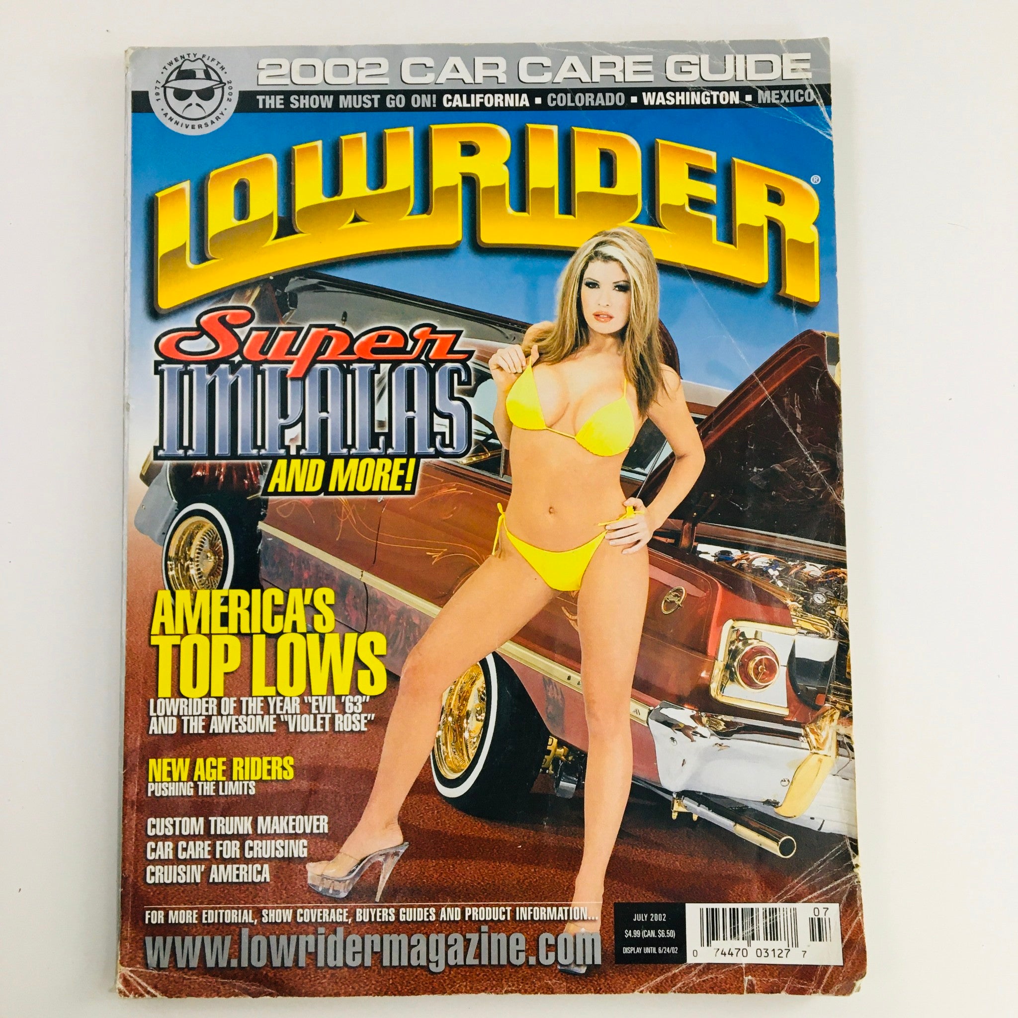 LowRider Magazine July 2002 America's Top Lows Evil 63 & Violet Rose, No Label