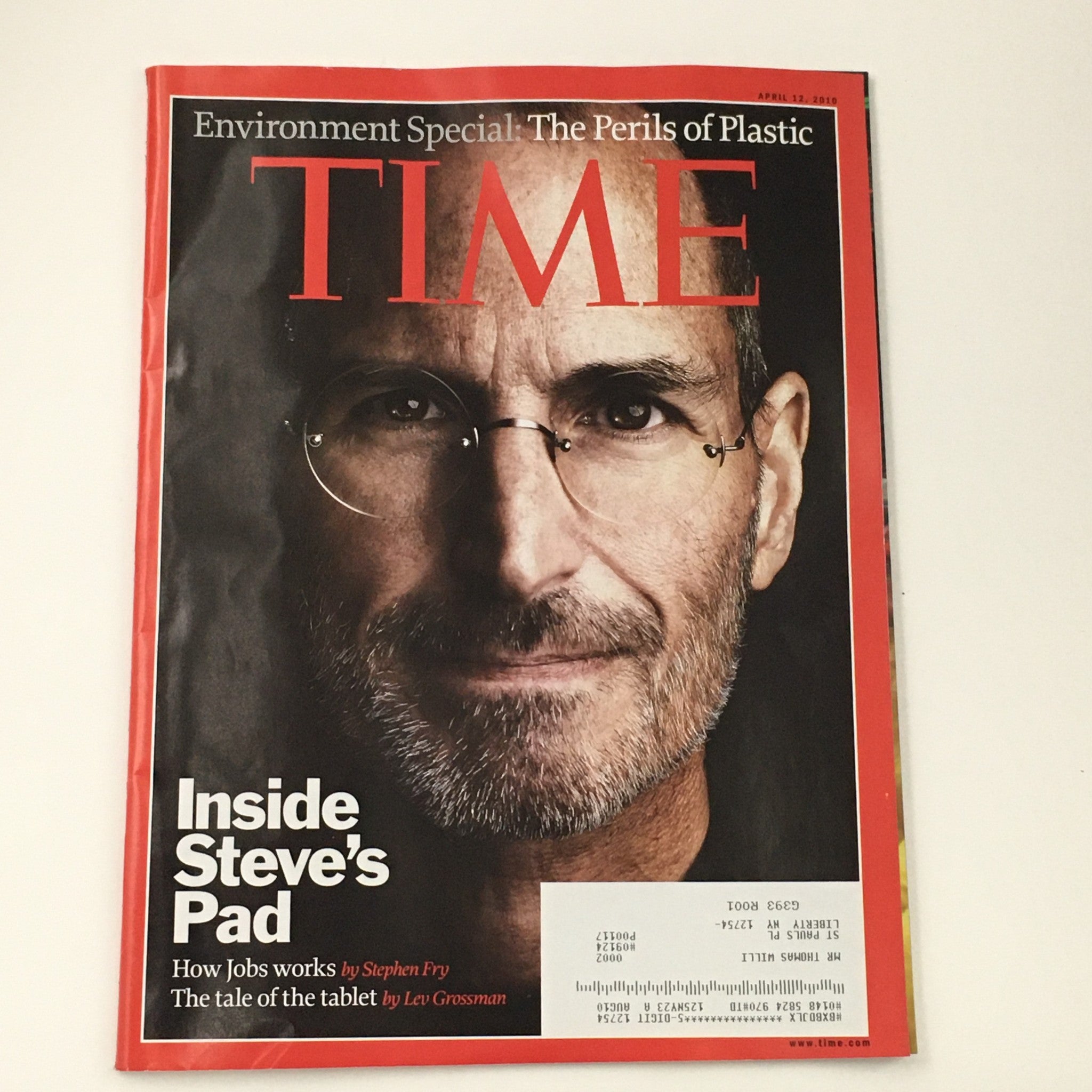 Time Magazine April 12 2010 Inside Steve Jobs' Pad & The Perils of Plastic