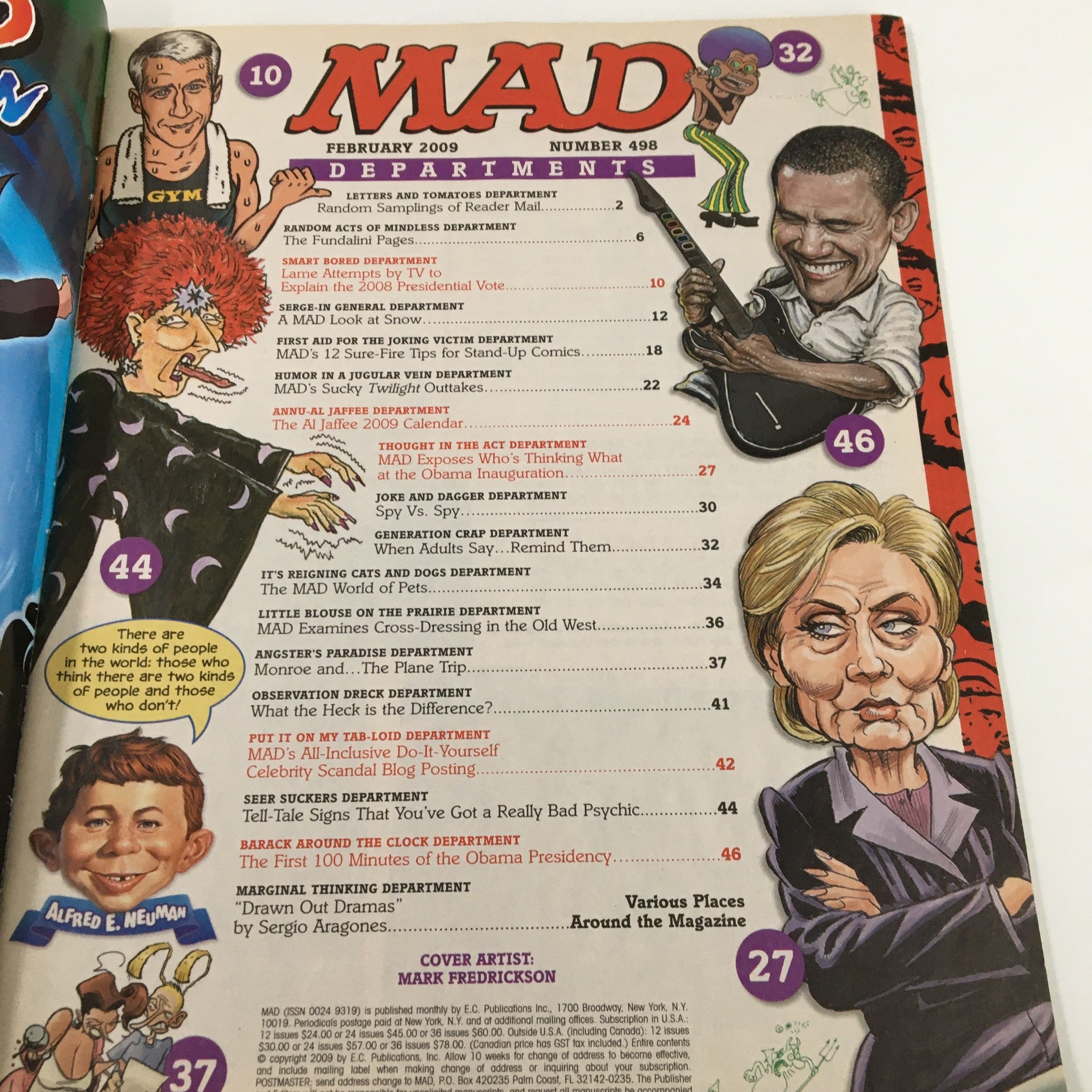 Mad Magazine February 2009 No. 498 Barack Obama First 100 Minutes FN Fine 6.0