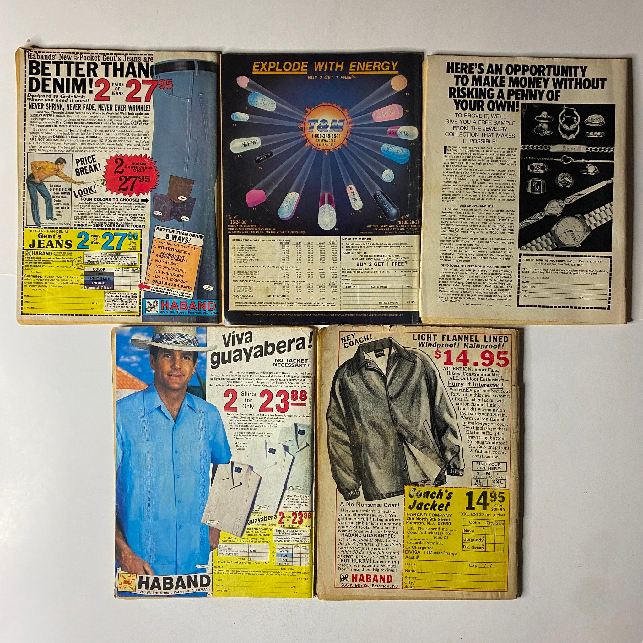 Lot of 5 1980s Inside Detective, Detective Cases, Official Detective Magazine