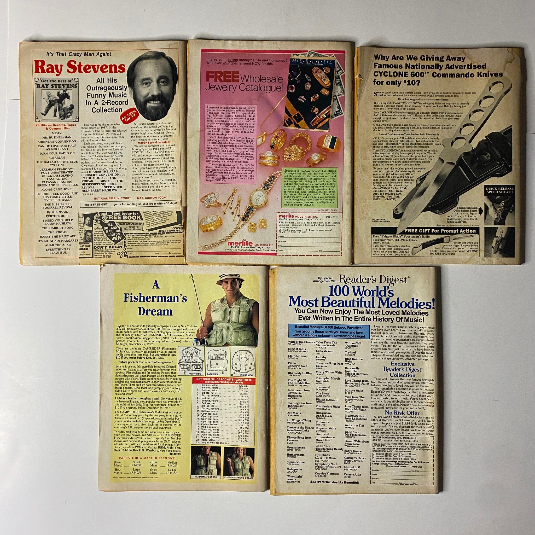 Lot of 5 1980s Front Page Detective, True Detective, Detective Files Magazine