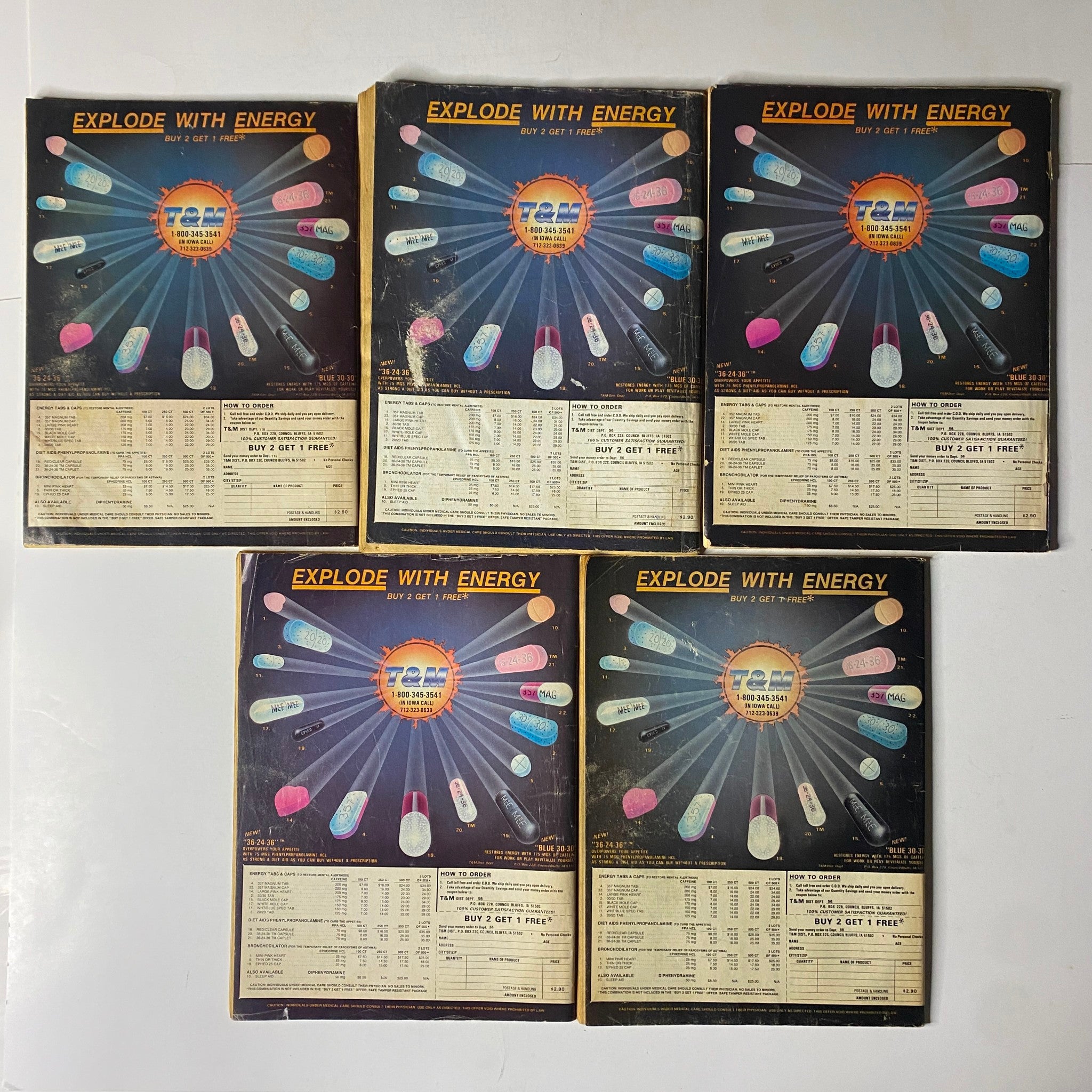Lot of 5 1990s Headquarters Detective, Inside Detective Magazine