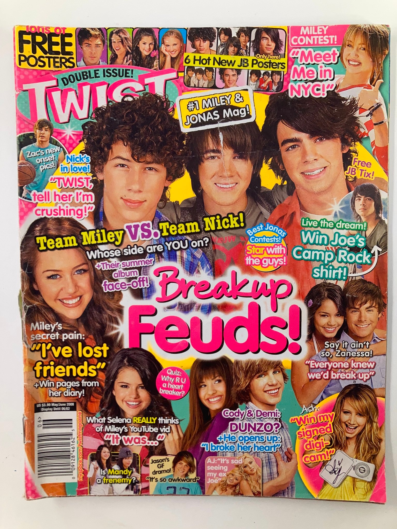 Twist Magazine May 2008 Team Miley Cyrus vs Team Nick Jonas No Label