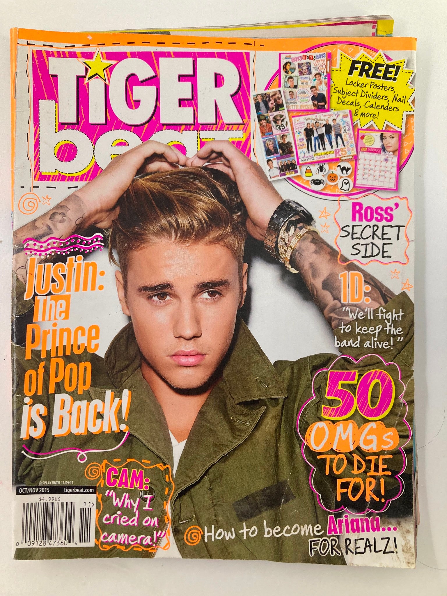 Tiger Beat Magazine October 2015 Justing Bieber Prince of Pop w Poster No Label