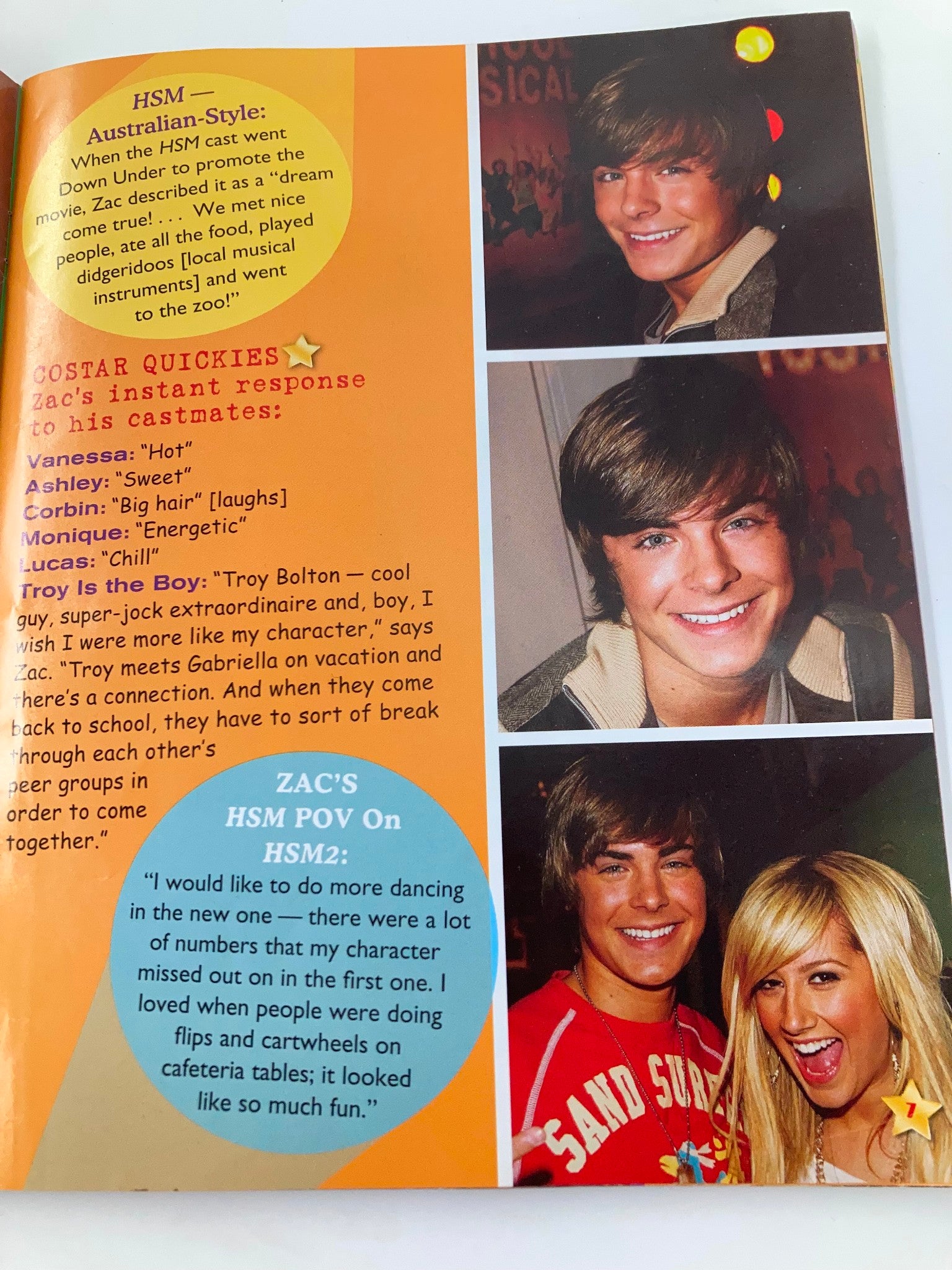 2007 Star Scene High School Musical Zac Efron, Vanessa Hudgens & Ashley Tisdale