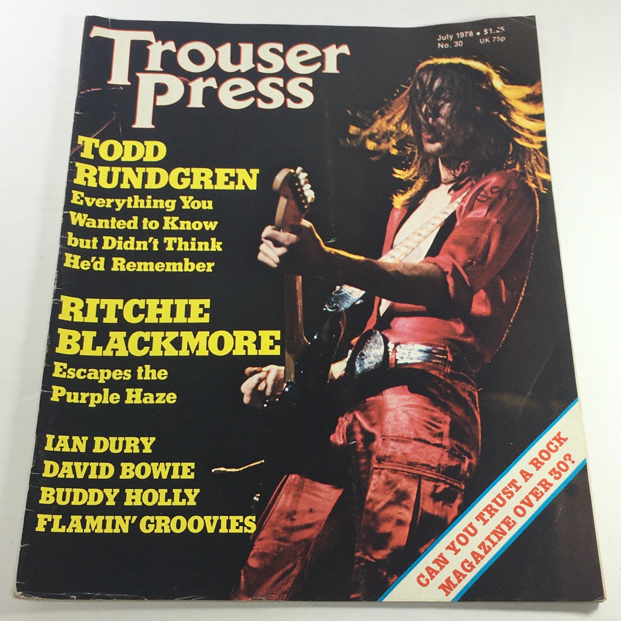 VTG Trouser Press Magazine: July 1978 -Ian Dury, David Bowie, Buddy Holly & More