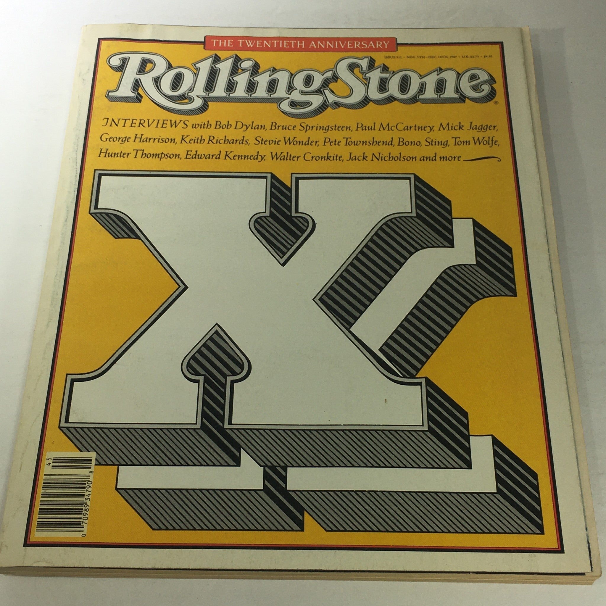 VTG Rolling Stone Magazine: November 5 - December 10 1987 - Bob Dylan Plus More!