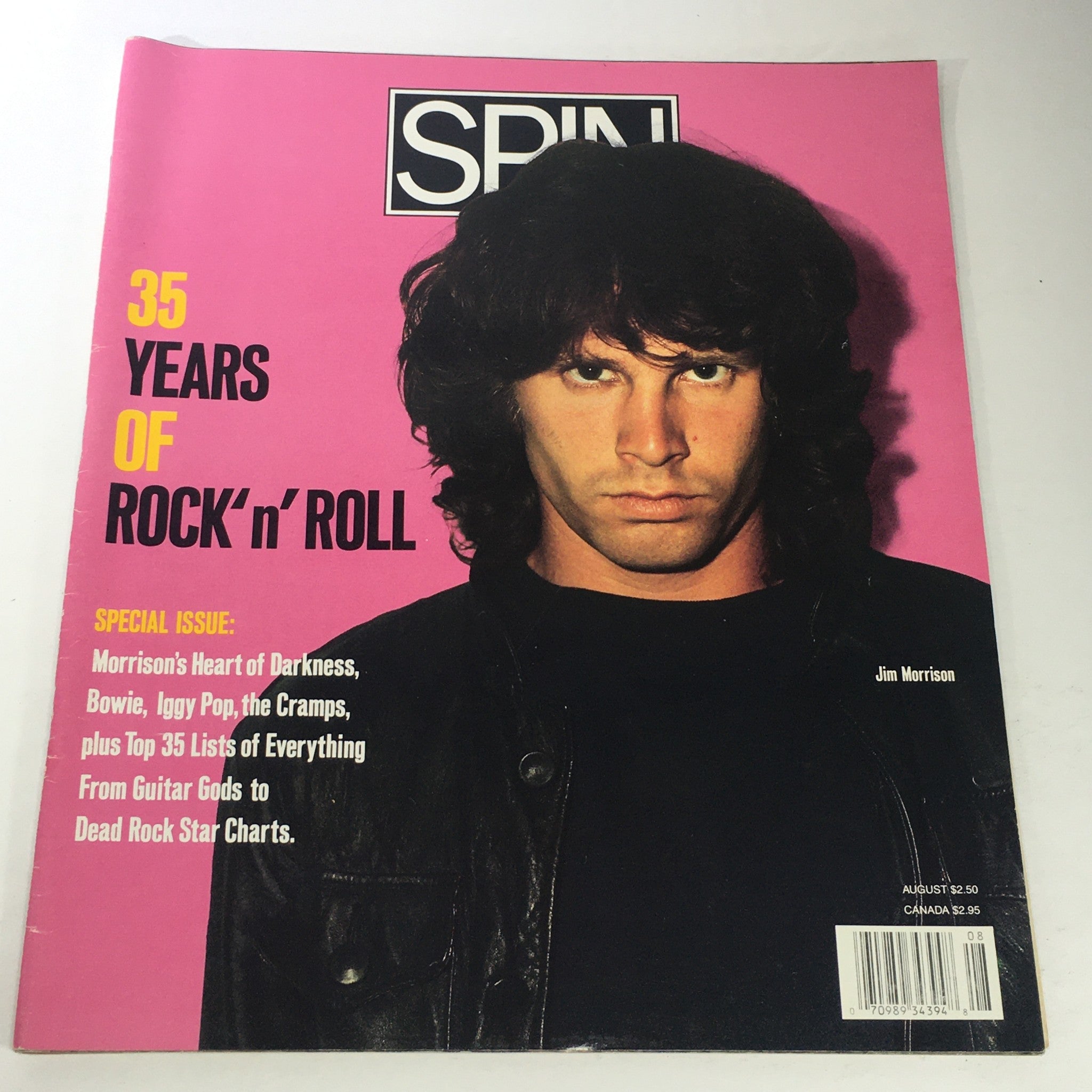 VTG Spin Magazine: August 1990 - Jim Morrison 35 Years Of Rock' n' Roll No Label