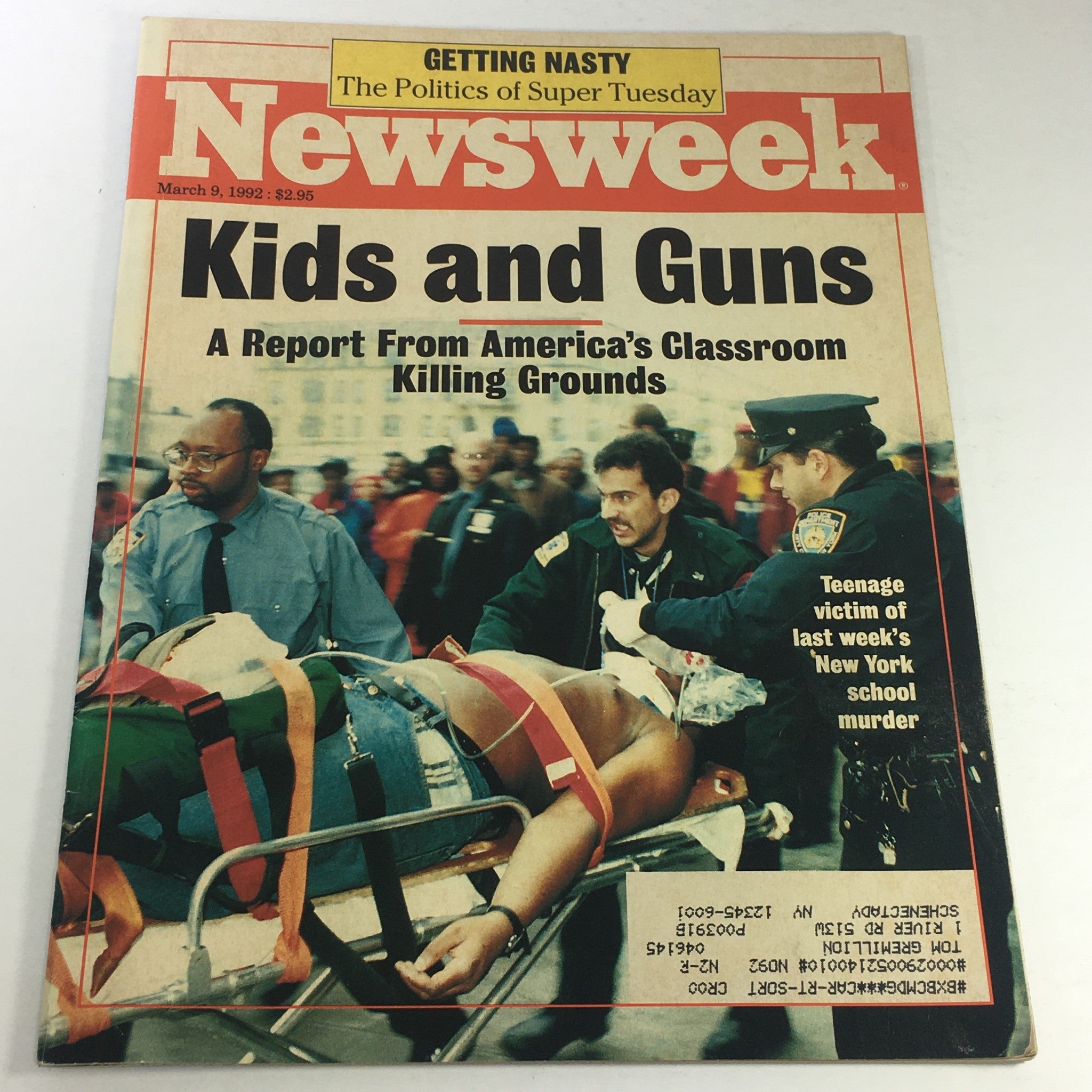 VTG Newsweek Magazine: March 9 1992 Kids & Guns Report From America's Classroom