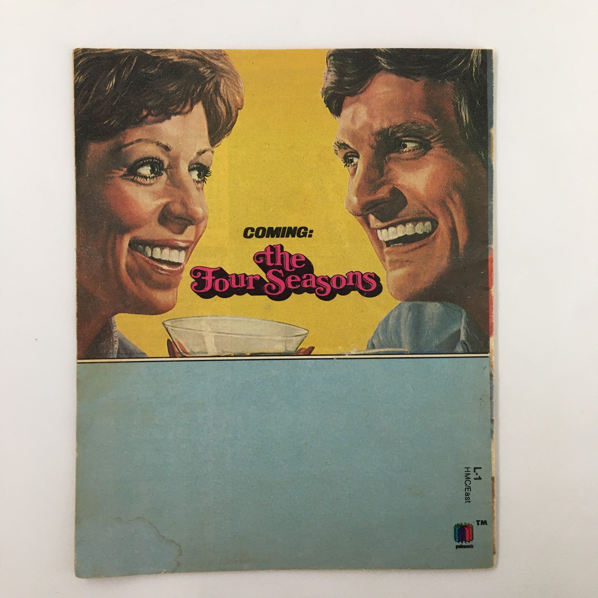 Back cover of the VTG Premium Channels Mini Magazine April 1982, promoting the film The Four Seasons, highlighting the vintage aesthetic.