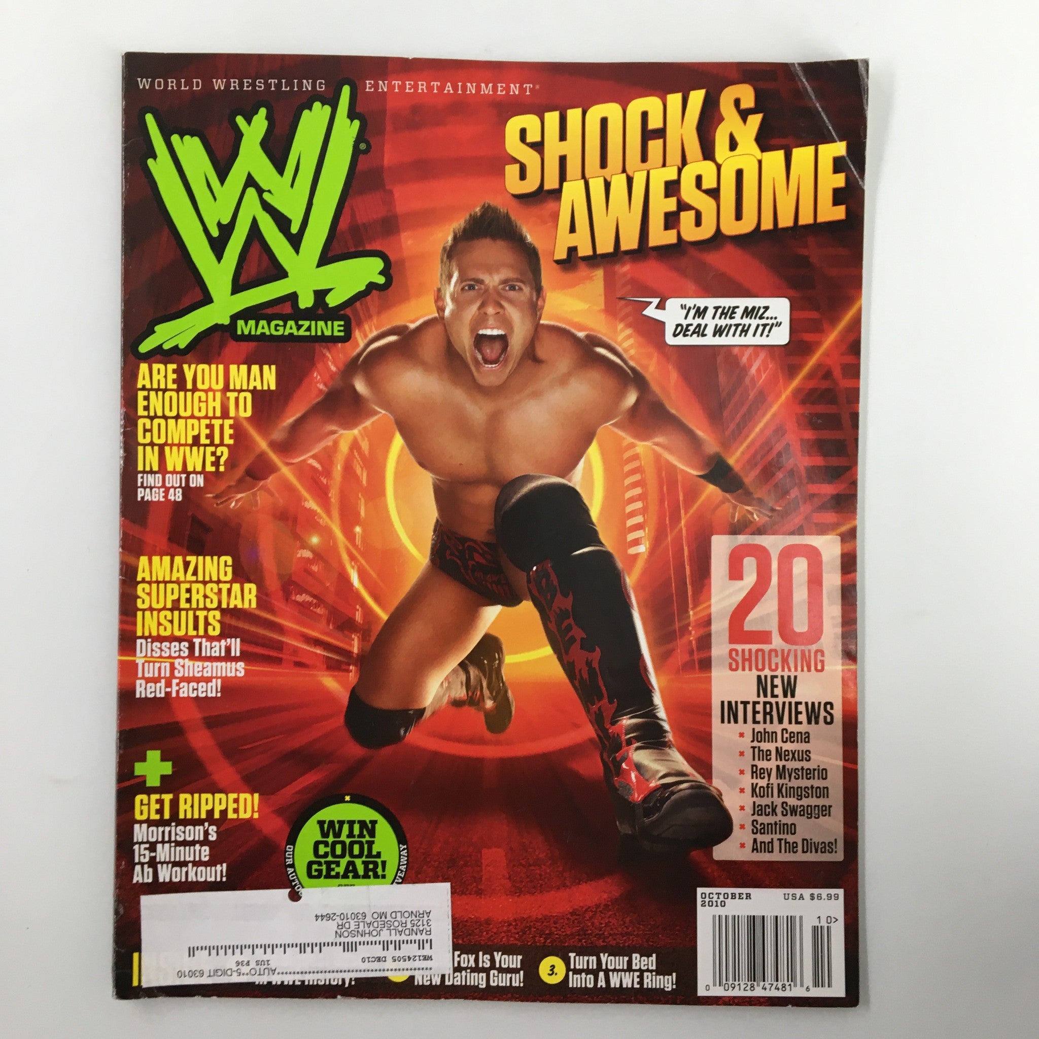 WWE Magazine October 2010 The Miz, John Cena, The Nexus, Rey Mysterio & Santino