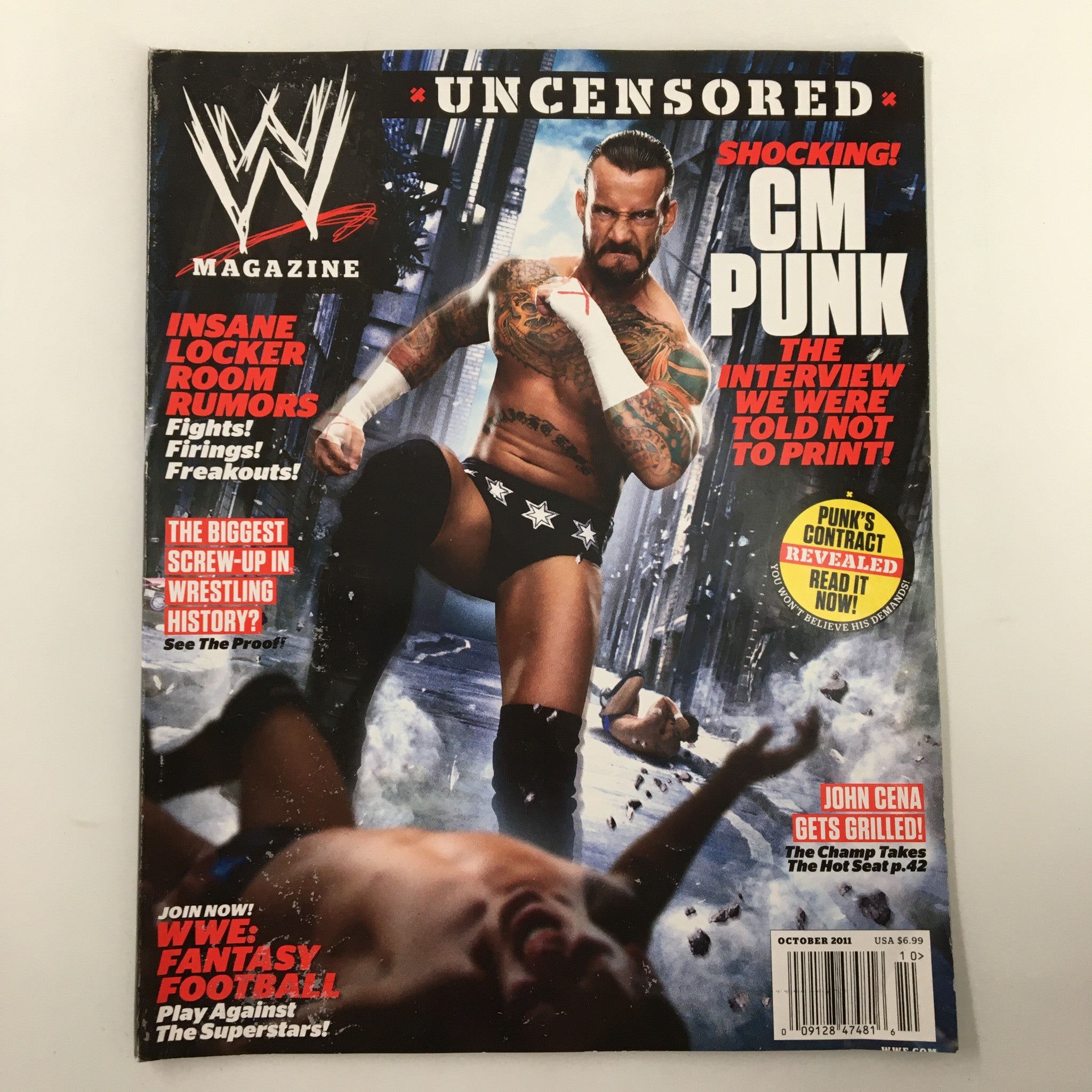 WWE Magazine October 2011 CM Punk, John Cena, The Miz, Rey Mysterio No Label