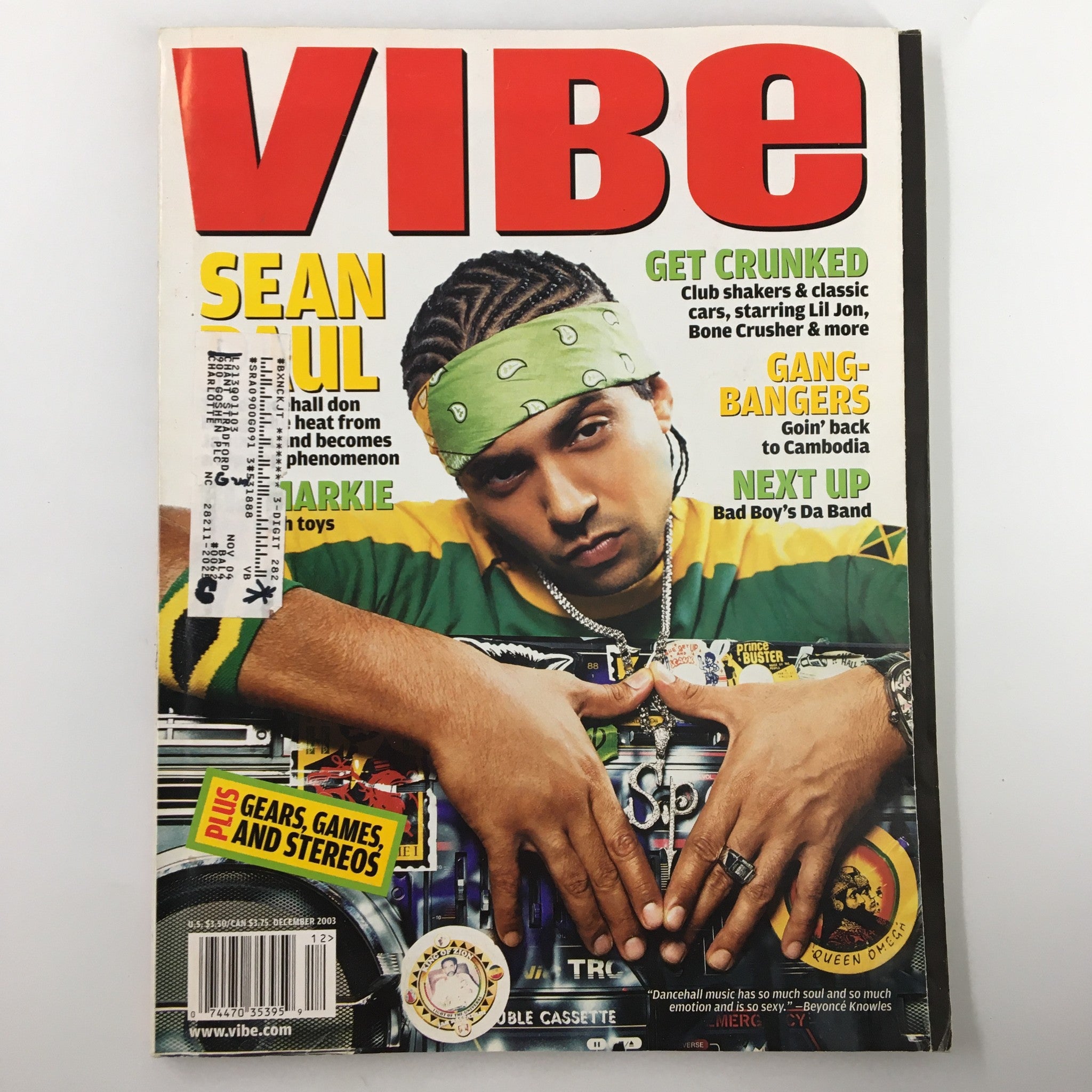 VIBE Magazine December 2003 Sean Paul On Fire, Biz Markie & Jessica Alba