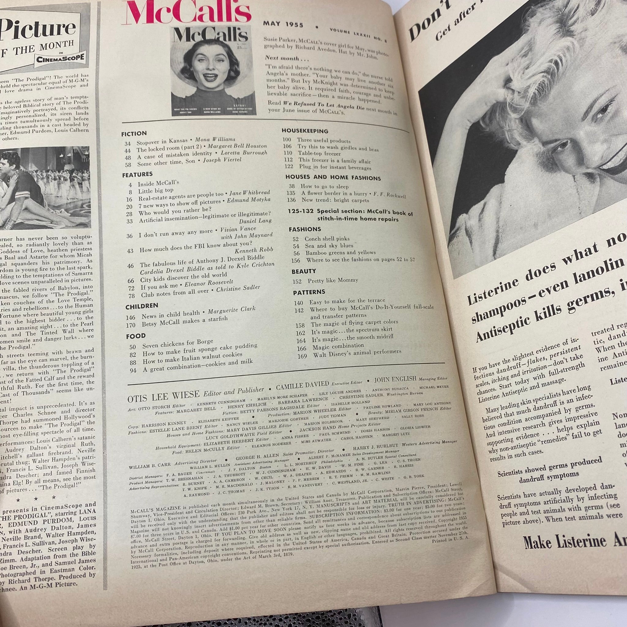 VTG McCall's Magazine May 1955 Cover Girl Susie Parker for May